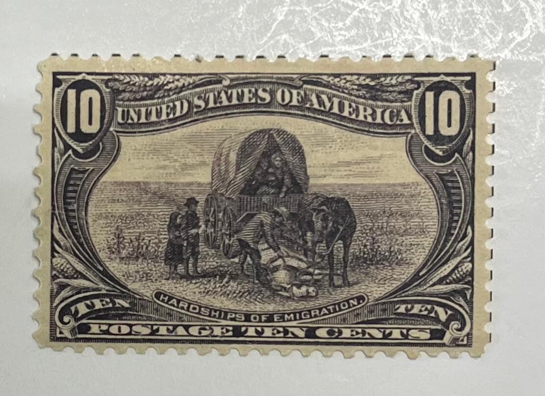 US Postage Scott #290 mint, 10-cents Trans-Mississippi OG HR