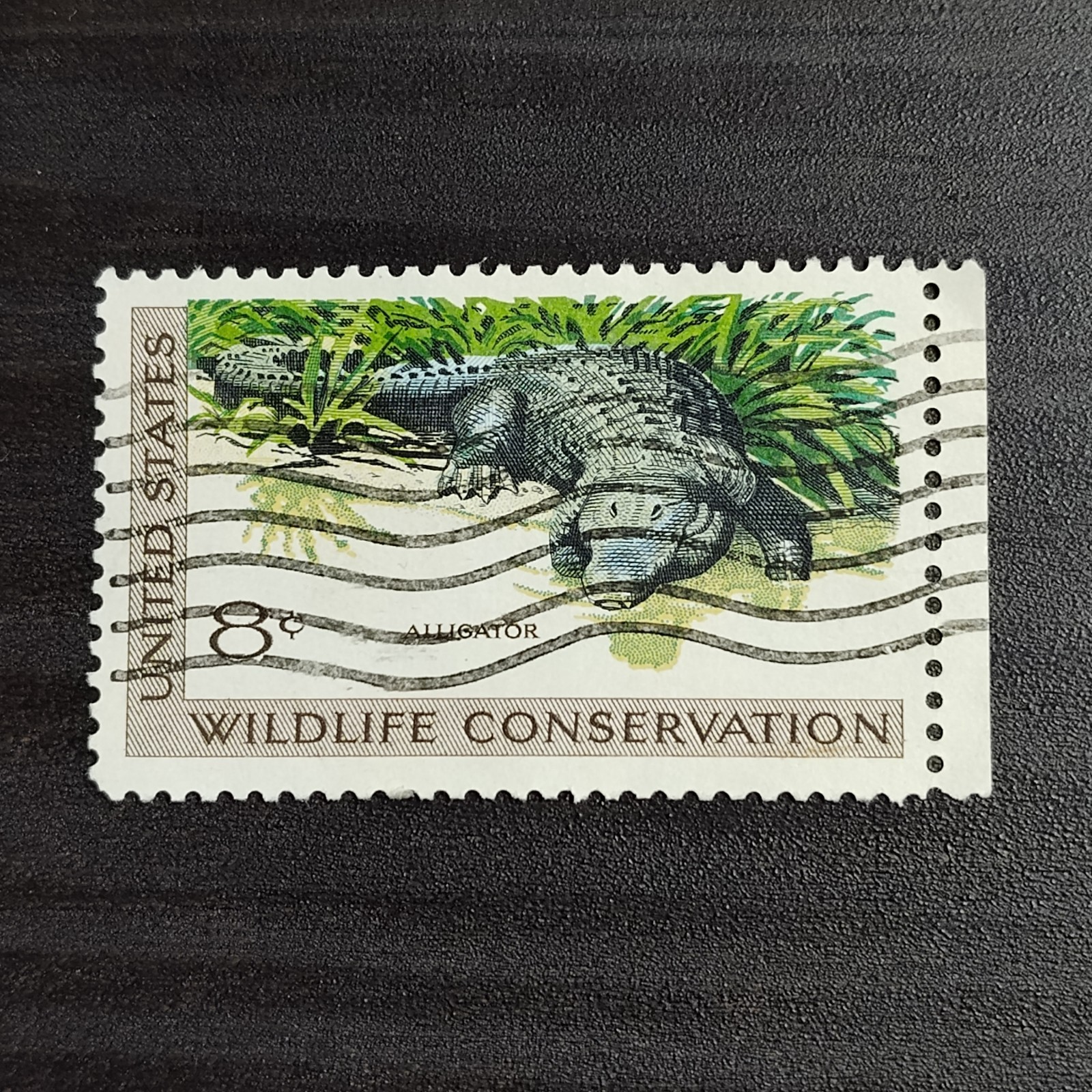 1971: 8 Cents, Wildlife Conservation: Alligator, Scott #1428 – Vintage USA Stamp