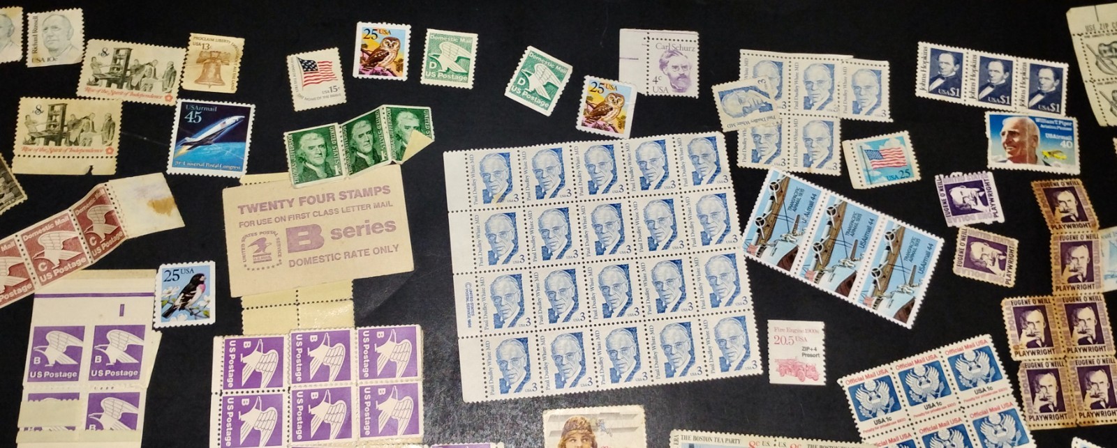 Mixed Lot of 200+ U.S. Vintage Stamps– High Denomination, non cancelled, Nice!!