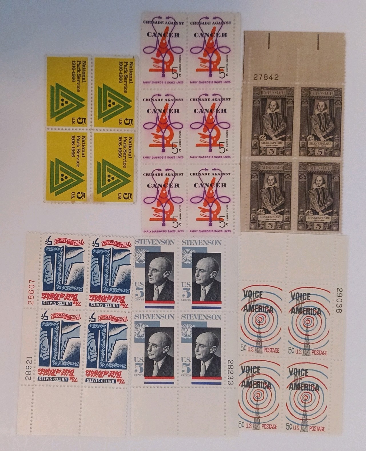 Lot of Unused 5 Cent Stamps, Vintage Five Cent U.S. Postage Stamps lot 9