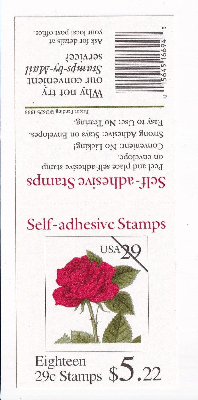 U.S.: Sc #2490, 29c Red Rose, MNH, Pane of 18 (2490)