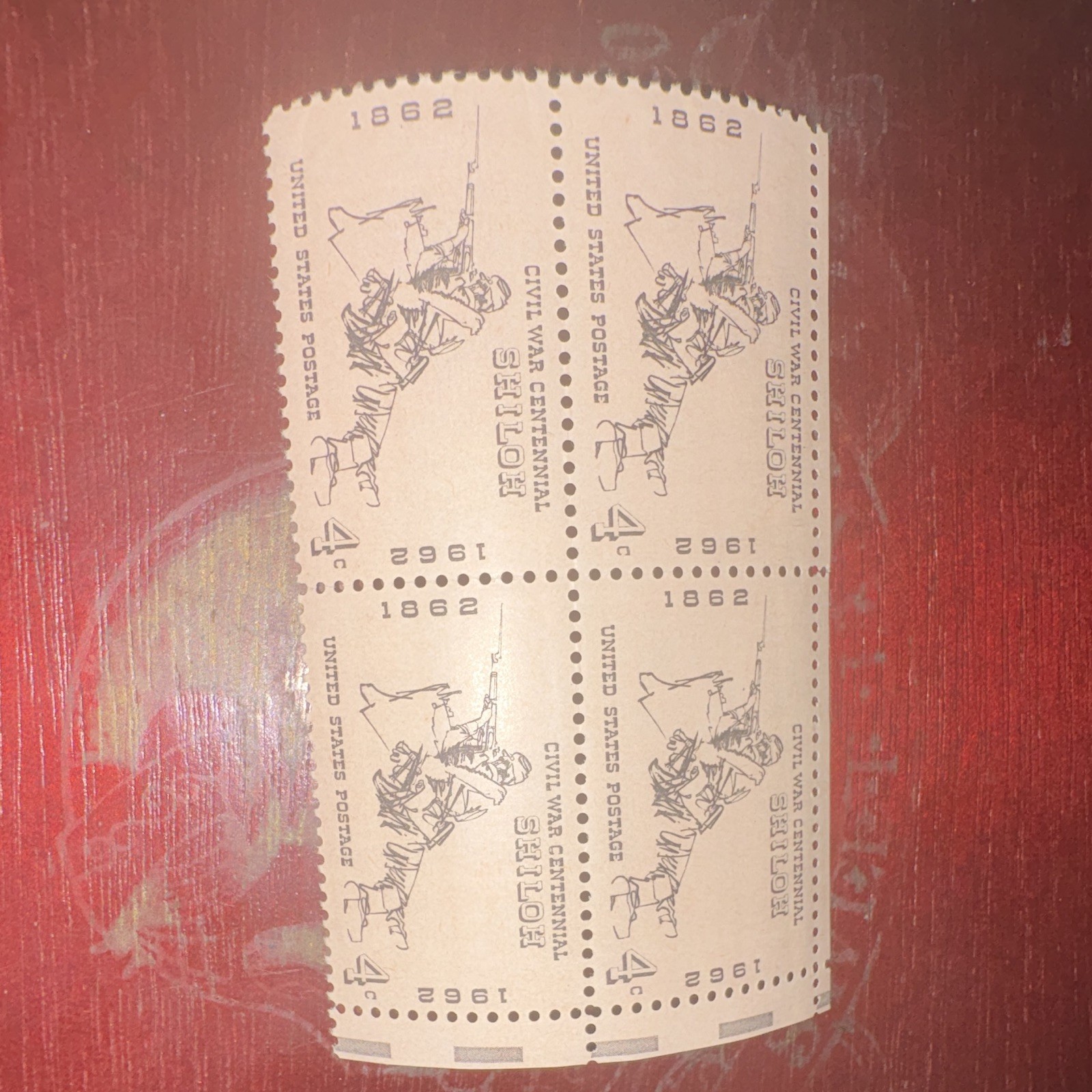 US 4c Civil War Centennial Shiloh 1862 Stamp Block of 4 MNH Uncertified LT77