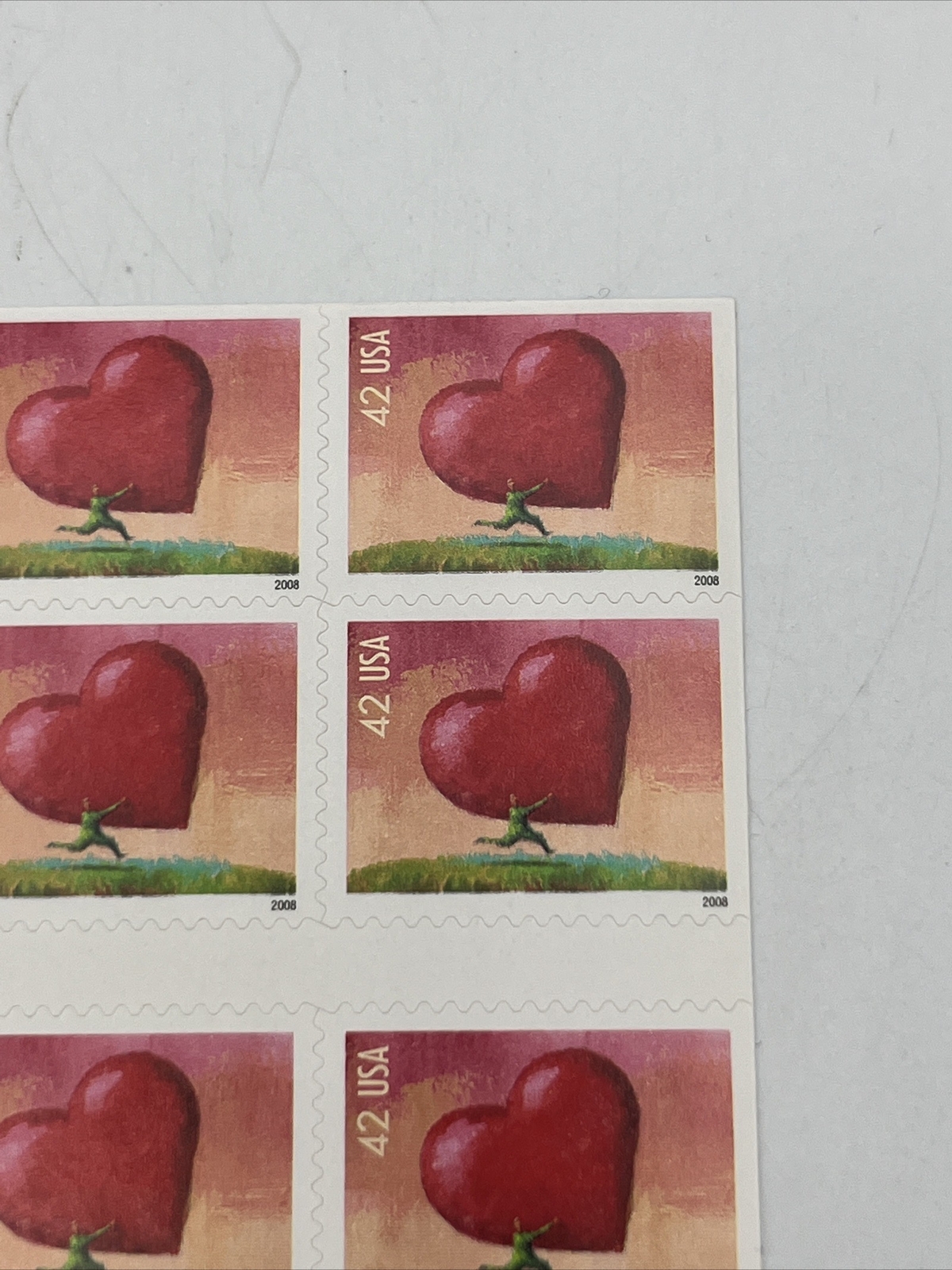 Love All Heart Full Pane of Twenty 42 Cent Stamps Scott 4270a