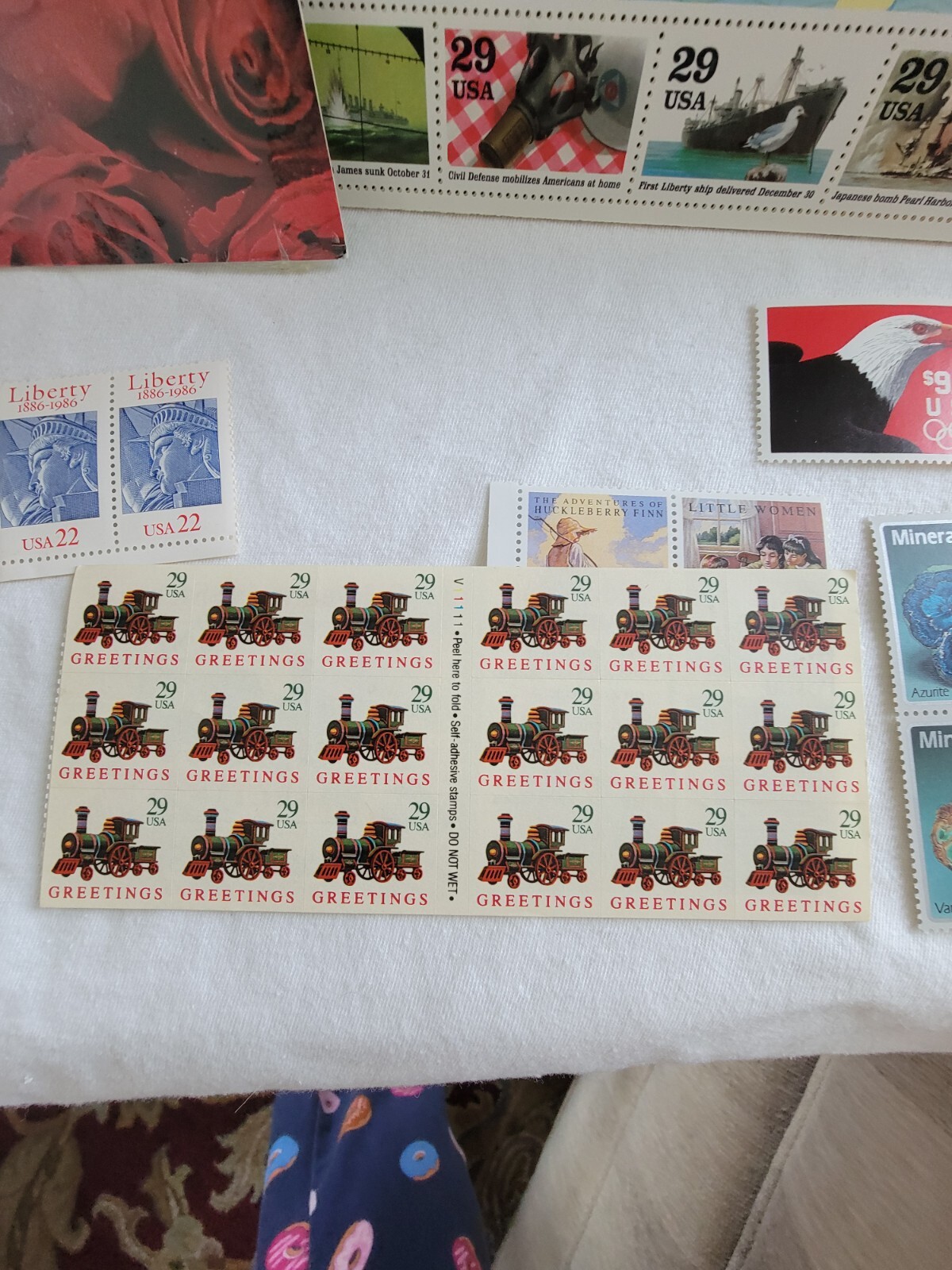Lot Of USPS Postage Stamps 90s WWII Love $9.95 Eagle Minerals Liberty Mexico