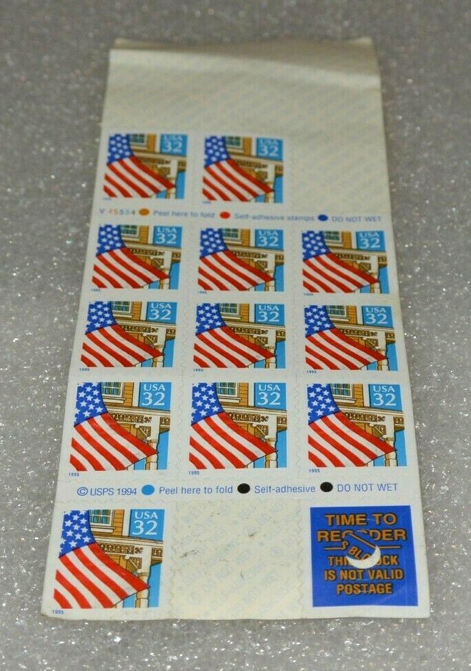 USPS Stamps 1994 Flag Over Porch 12 – 32 cent Stamps on Sheet