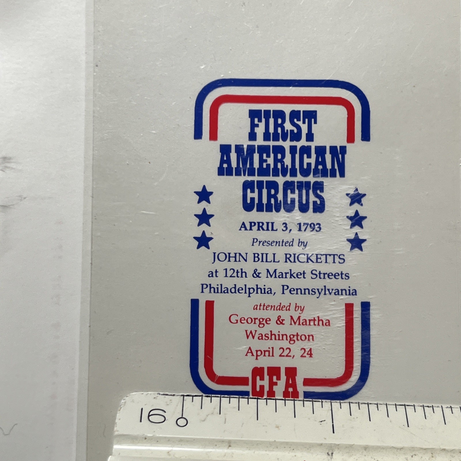 1975 Bicentennial Commemorative Stamp Harrisburg Pa First American Circus – L1
