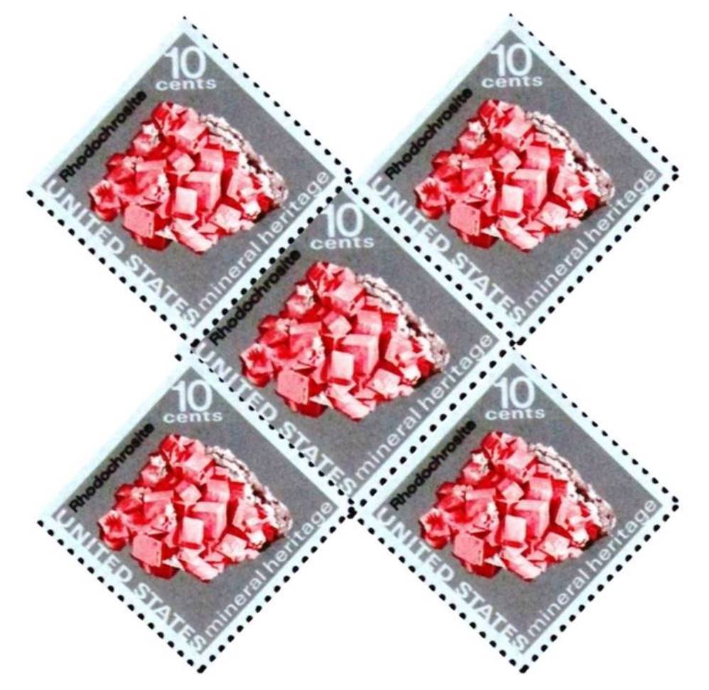 5 US Postage Stamps Rhodochrosite Gemstone Minerals Heritage 10 Cent Scotts 1541