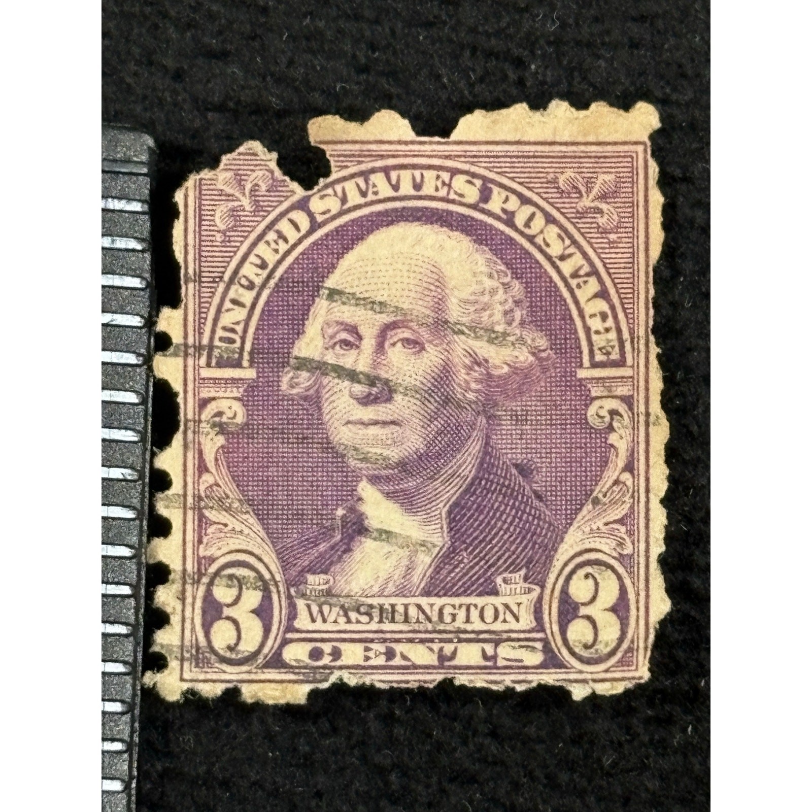 Vintage George Washington 3 Cent Postage Stamp Violet Eyes