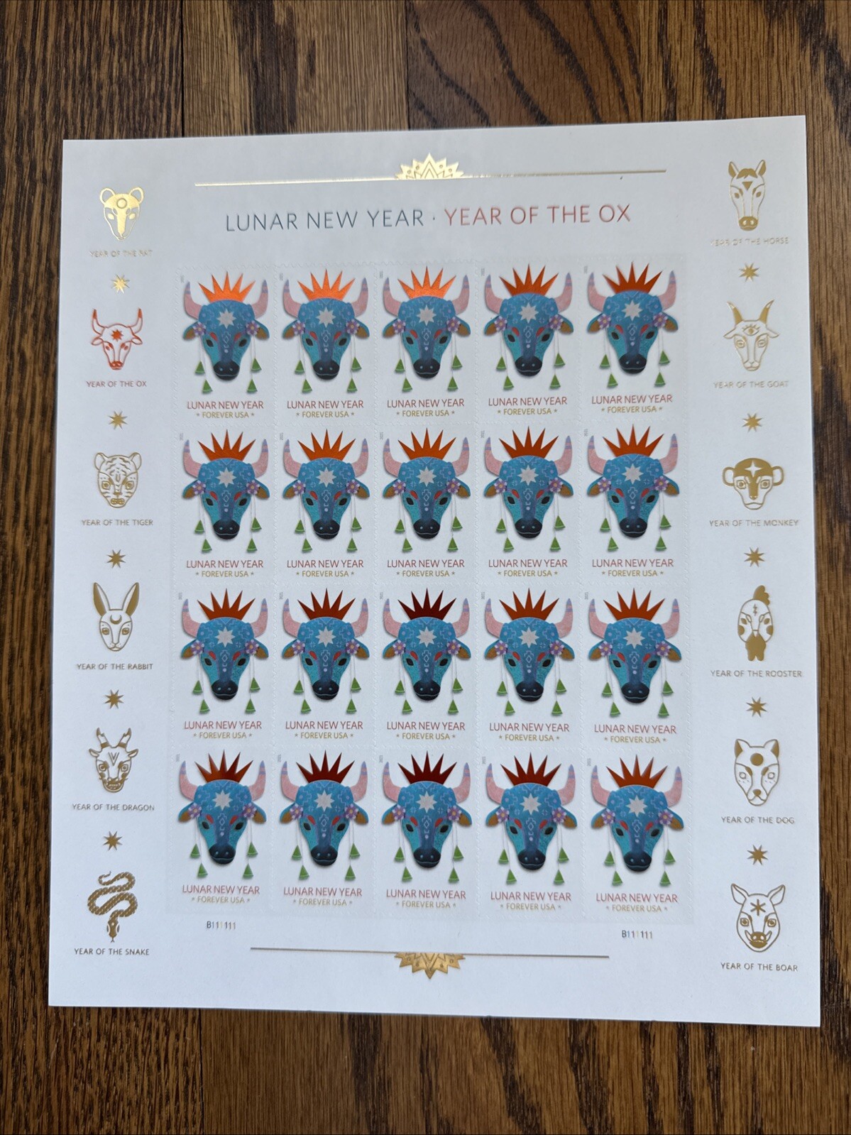 2021 LUNAR NEW YEAR OF THE OX Sheet of 20 Forever Stamps MNH #5556