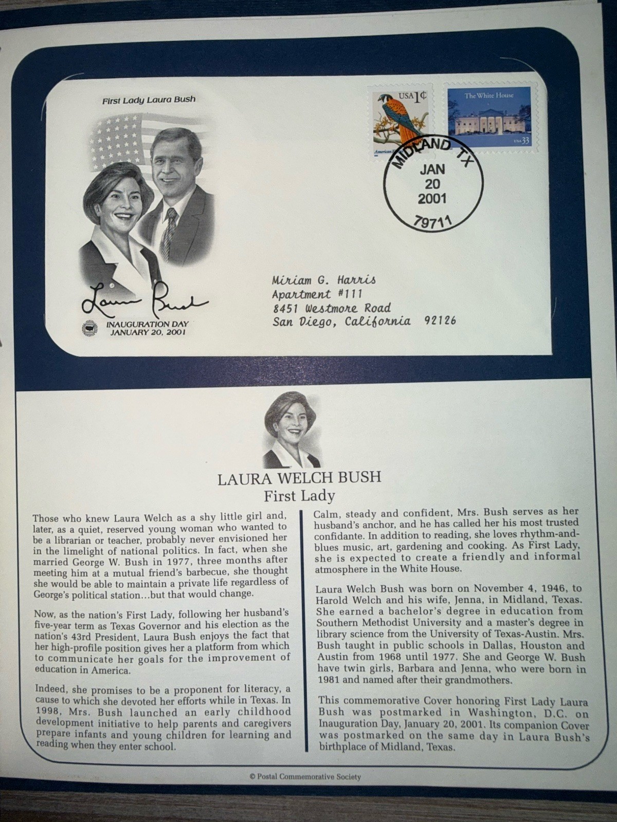 Bush 2001 & Clinton Gore 1993 Inaugural Cover Lot Postal Commemorative PCS