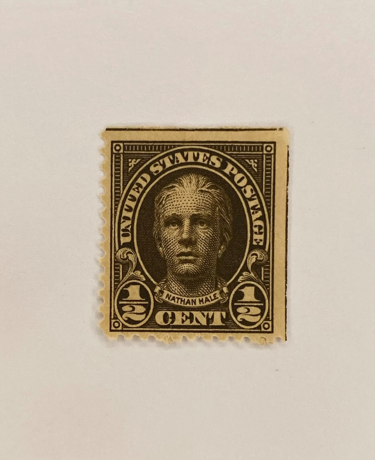 US Scott #551 half cent Single stamp brown Nathan Hale 1920 OG-NH J112