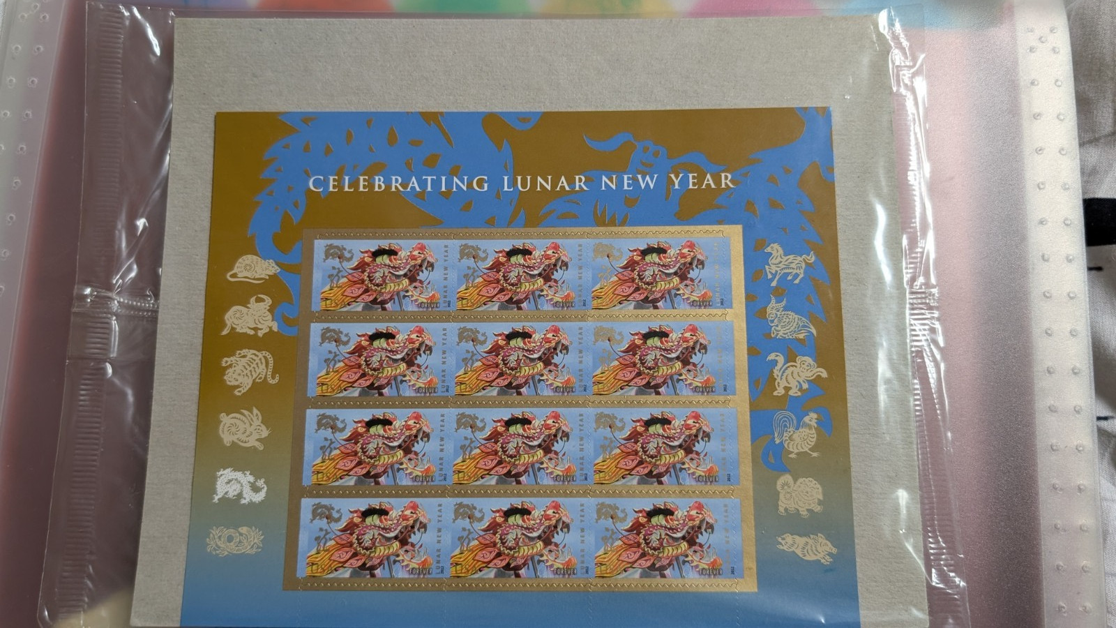 Celebrating Luna New Year Stamp. YEAR OF THE DRAGON
