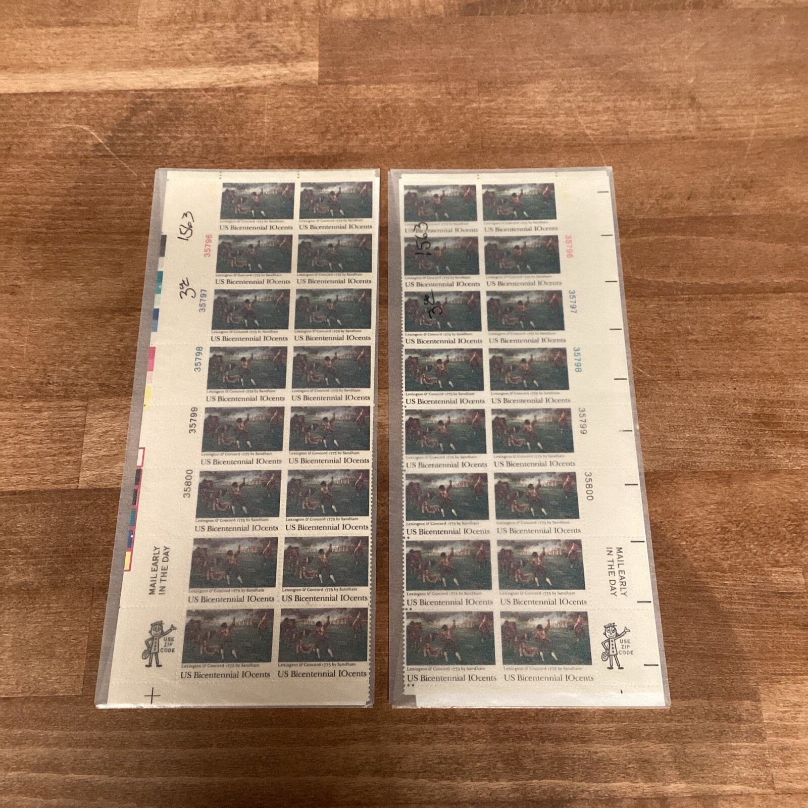 Lot of 2 – Sheet of 16 US SCOTT 1563 US BICENTENNIAL STAMPS – 10 Cent Face – MNH