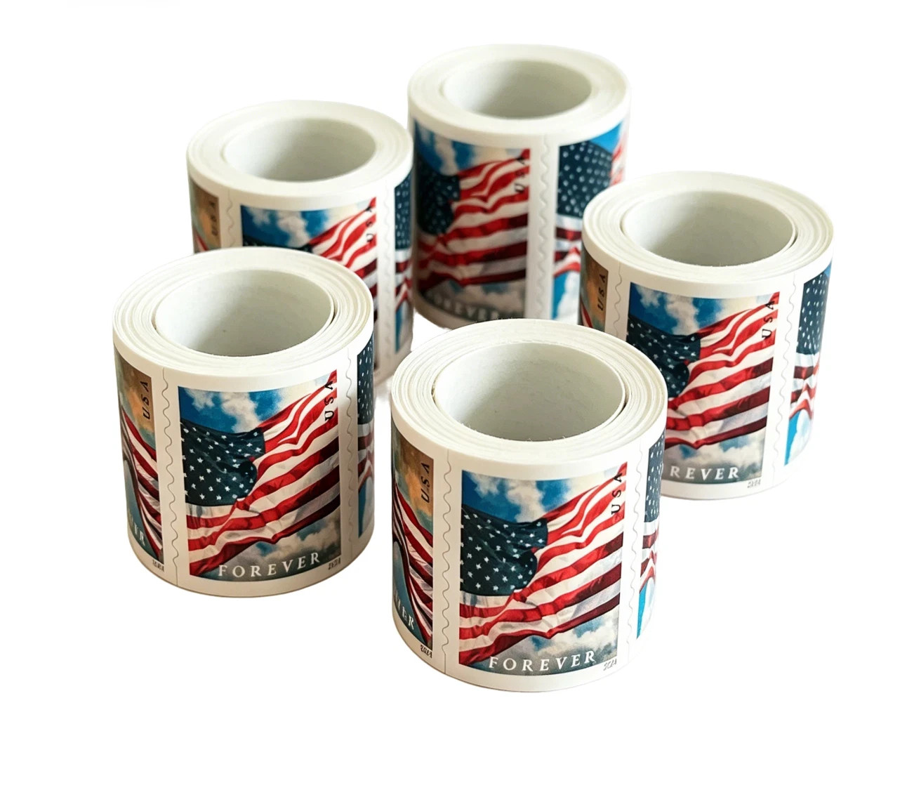 100 stamps 2022 USPS Scott #5654 US Flag Forever Roll MNH Self Adhesive Postage