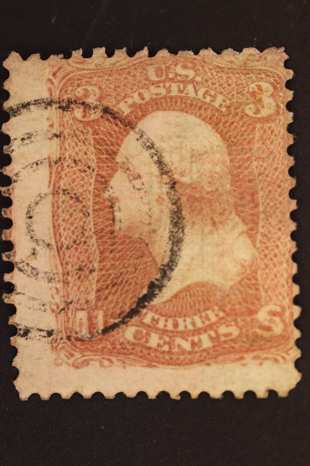 UNITED STATES POSTAGE STAMP 3 CENTS #88E E GRILL CANCELED