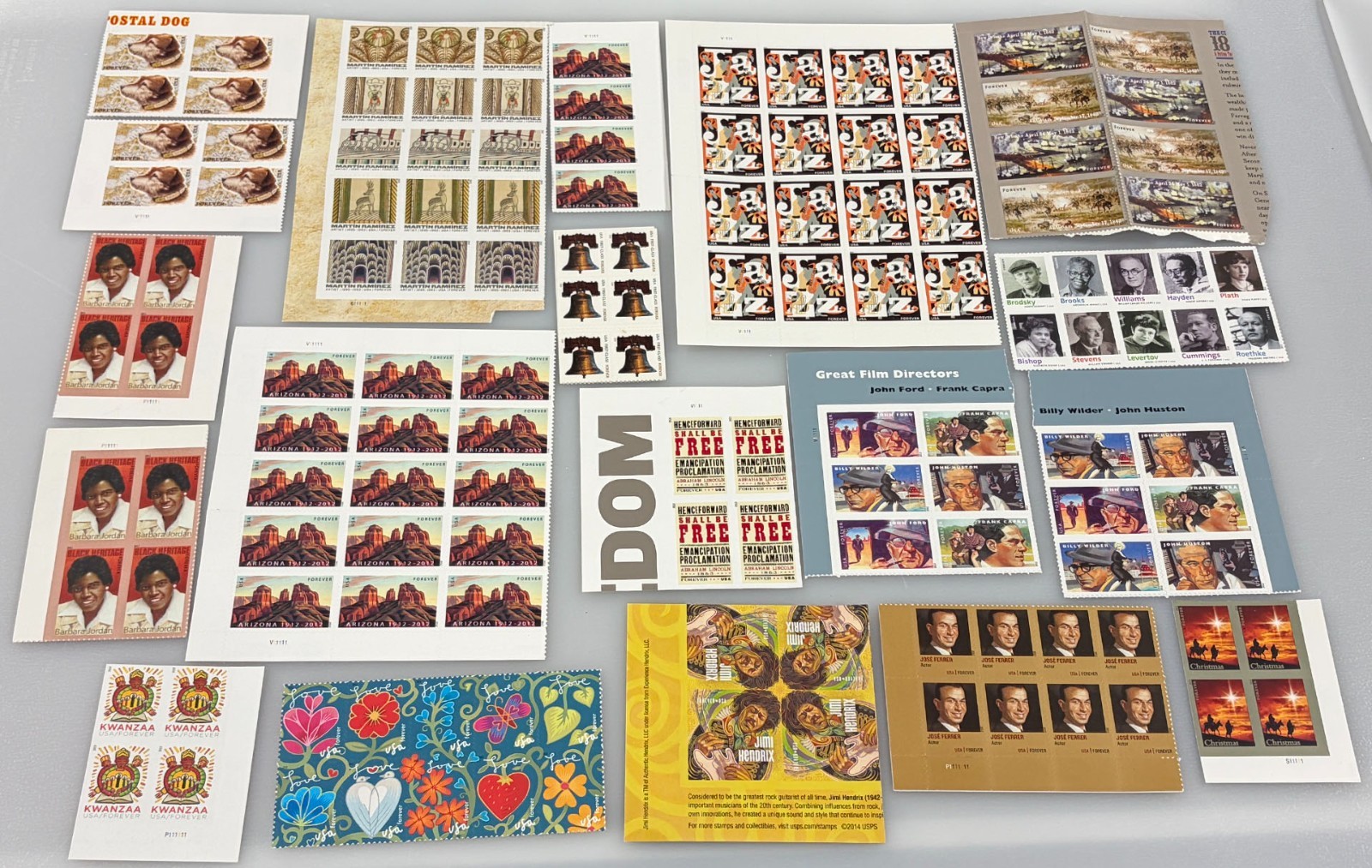 Large Lot of USPS Forever Stamps, Wide Variety of 1,127 Stamps, Face Value: $879