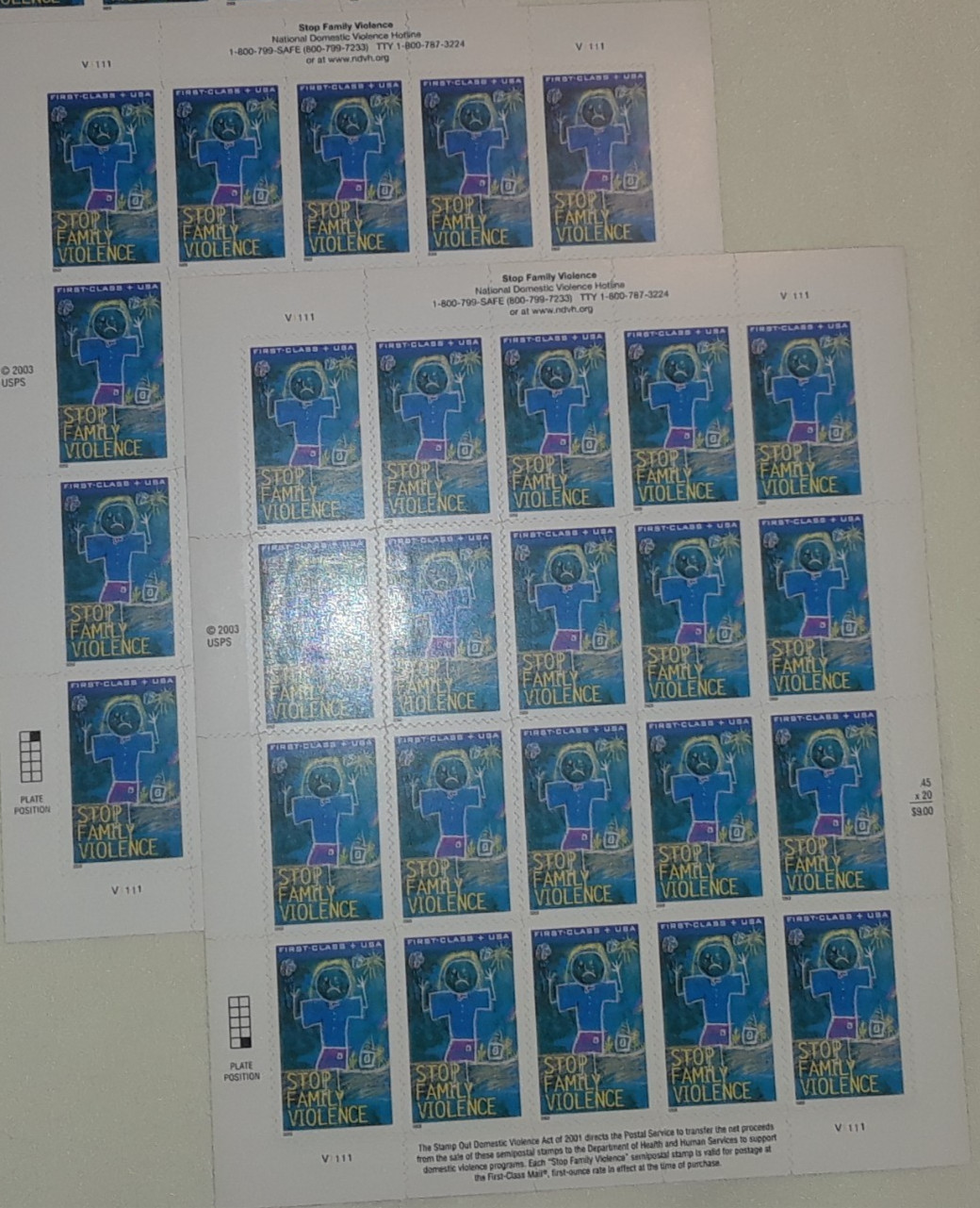 Mixed 100 of New/Usable Multiples, Strips & Singles of 39¢ US Postage Stamps USA