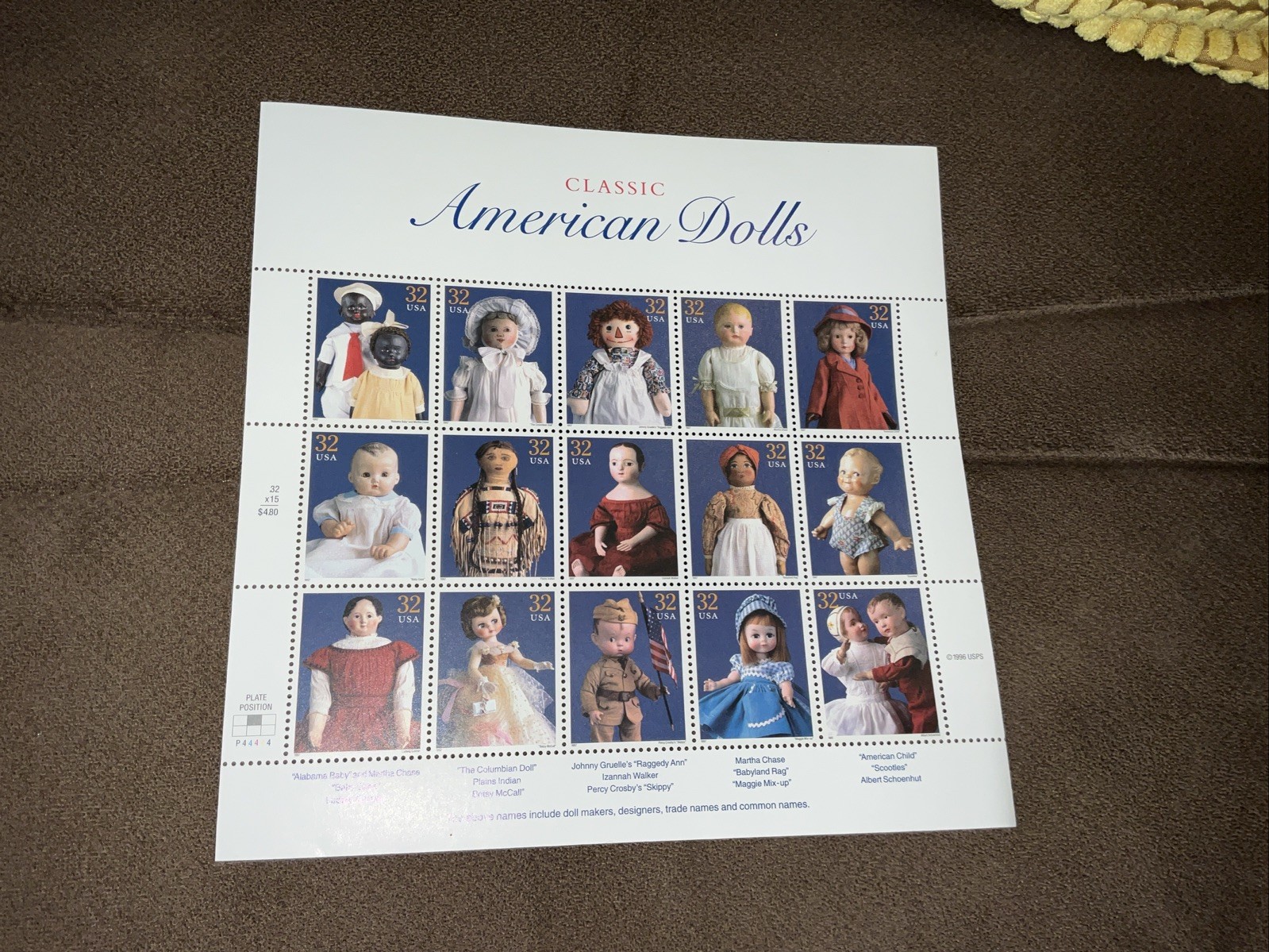 USPS SHEET OF 15 CLASSIC AMERICAN DOLLS 32 CENT STAMPS MNH
