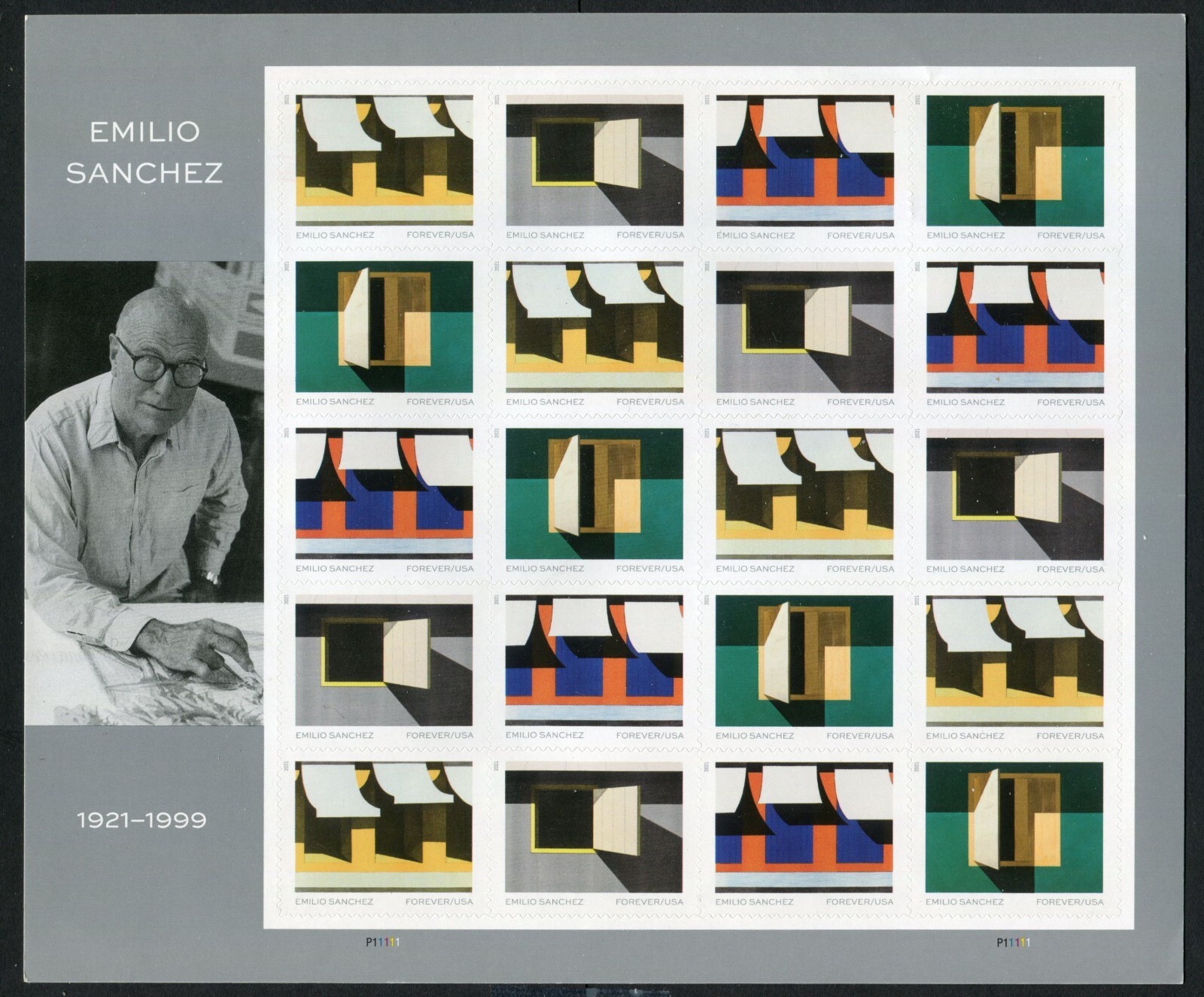 2 sheets of 20 US SCOTT 5594 – 5597 EMILIO SANCHEZ PANE STAMPS FOREVER