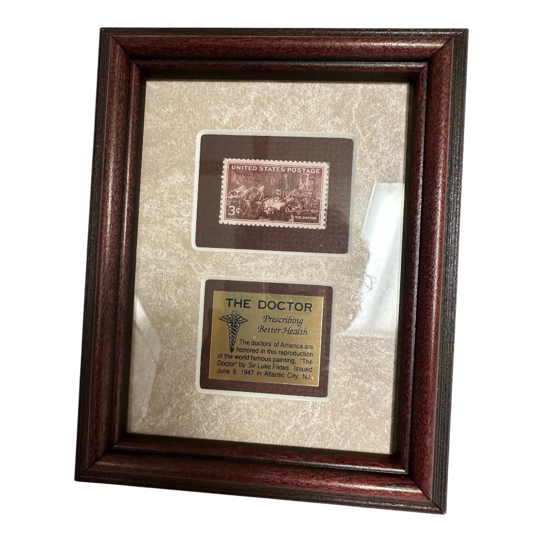 Vintage “The Doctor” Stamp Framed & Matted