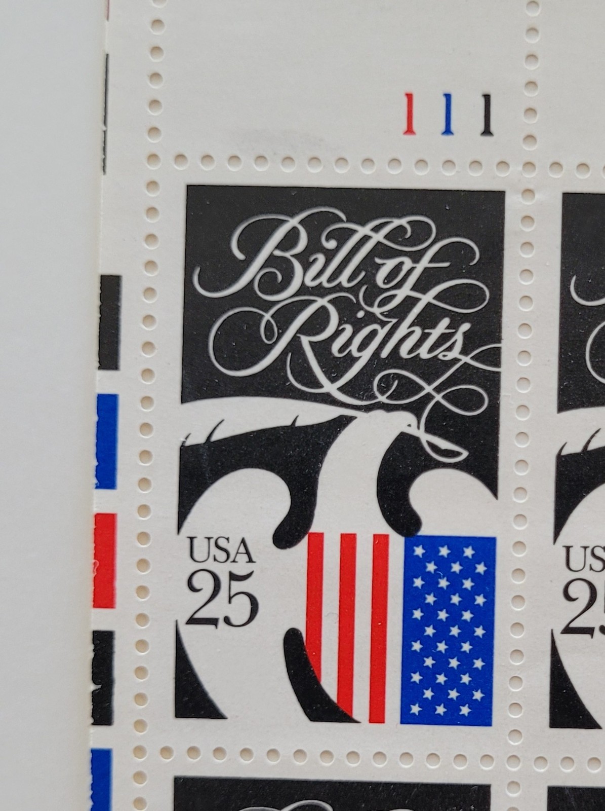 US Flag & Clouds Stamps Sc #2421 25c Block of 4, Sc #1894 20c Block of 4*2 MNH