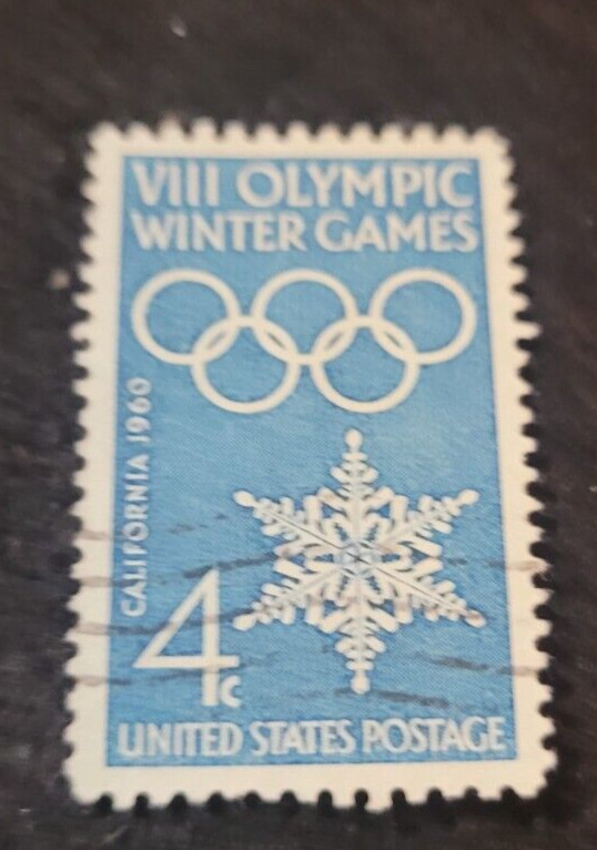 # 1146 – 1960 4c VIII Olympic Winter Games ~ Used 1 Stamp + 2 FREE Stamps