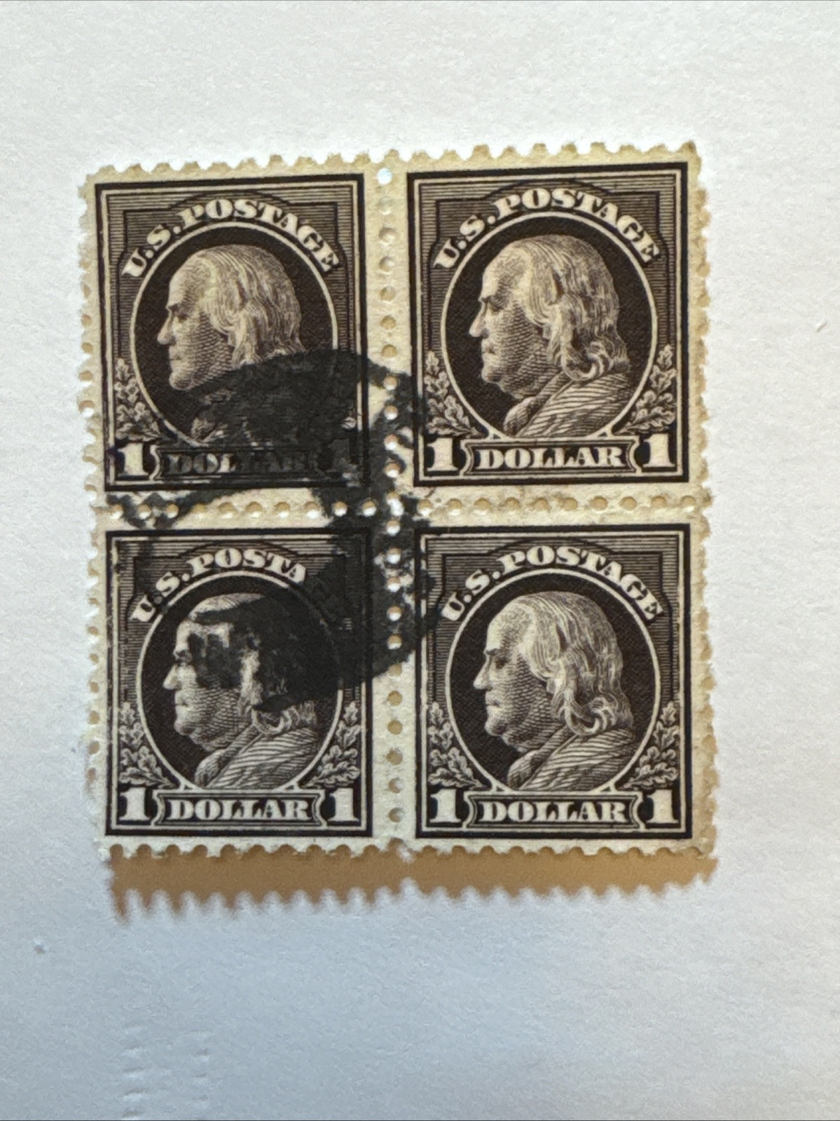 Scott #478 – $1 Franklin – Violet/Black – Beautiful Quad Together! Awesome Add!!