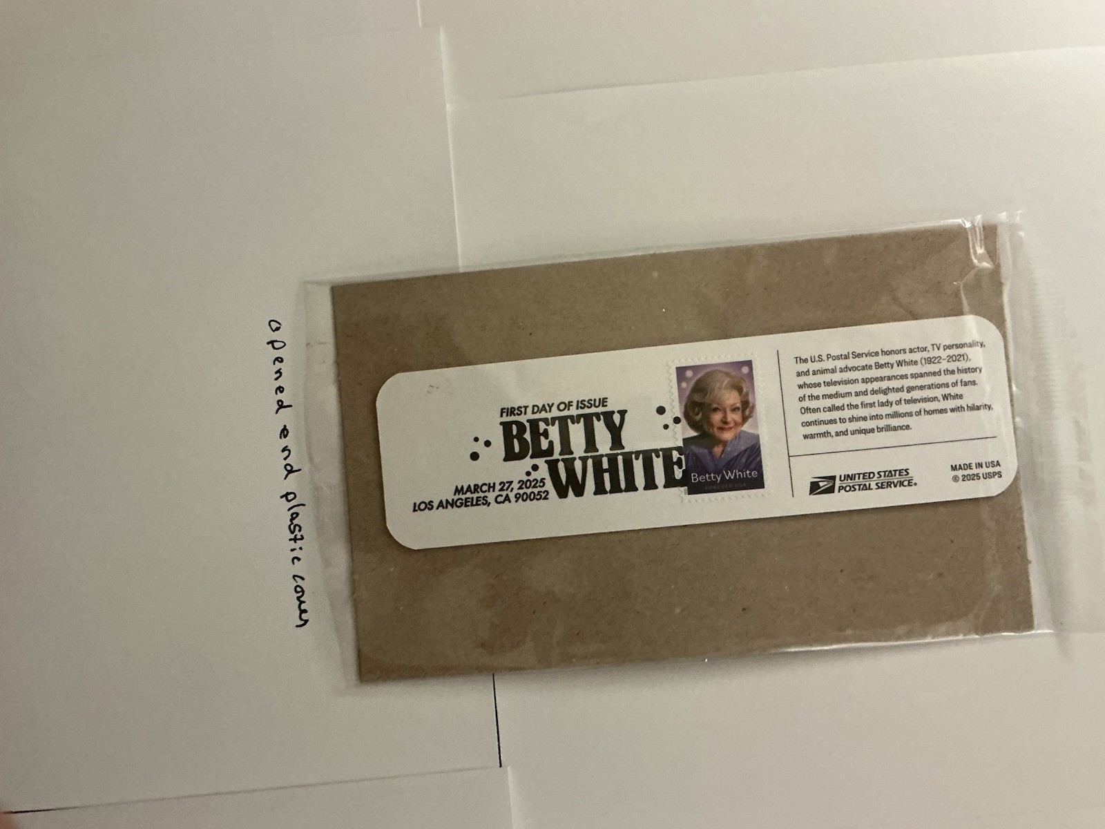 Betty White /Golden Girls (2)Betty White Stamped Envelopes + (1) Bookmark