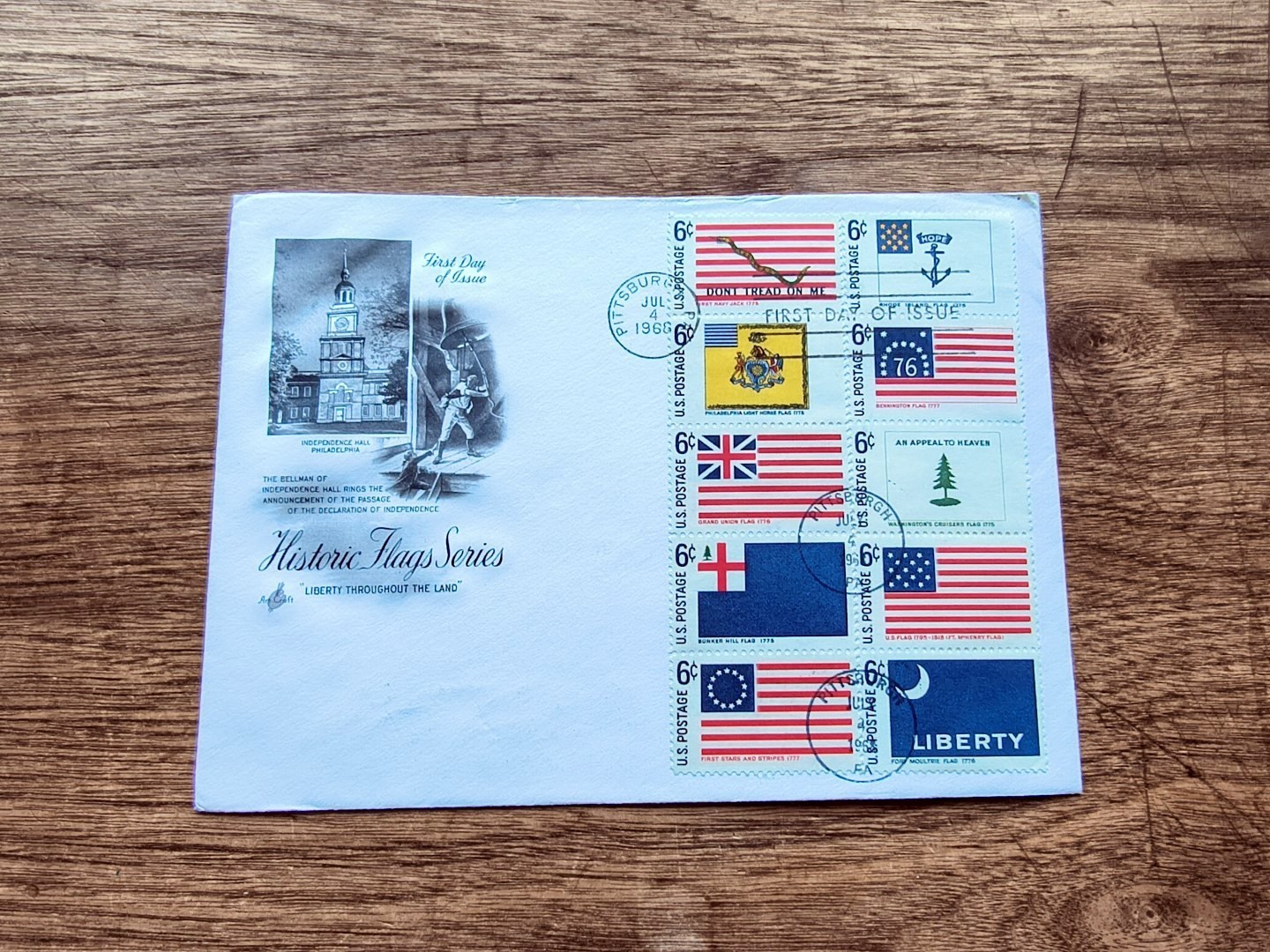 Lot of 1 1968 FDCs: #1345-1354 6c Historic Flags (Set of 10 stamps) s1