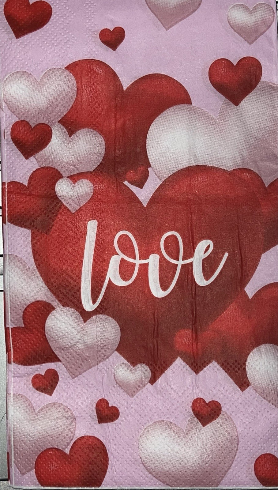 TWO Individual.Paper Dinner Decoupage Napkins VALENTINe’s /Love/heart Balloons