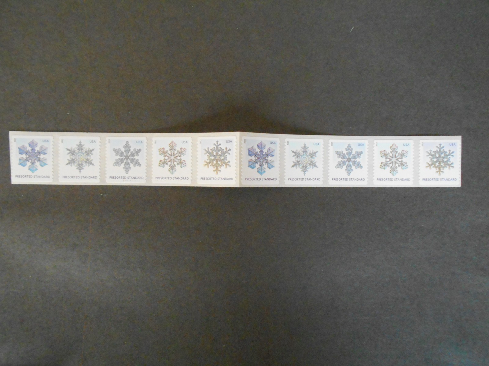 USA 2013 SnowFlakes Presorted . MNH strip of 10