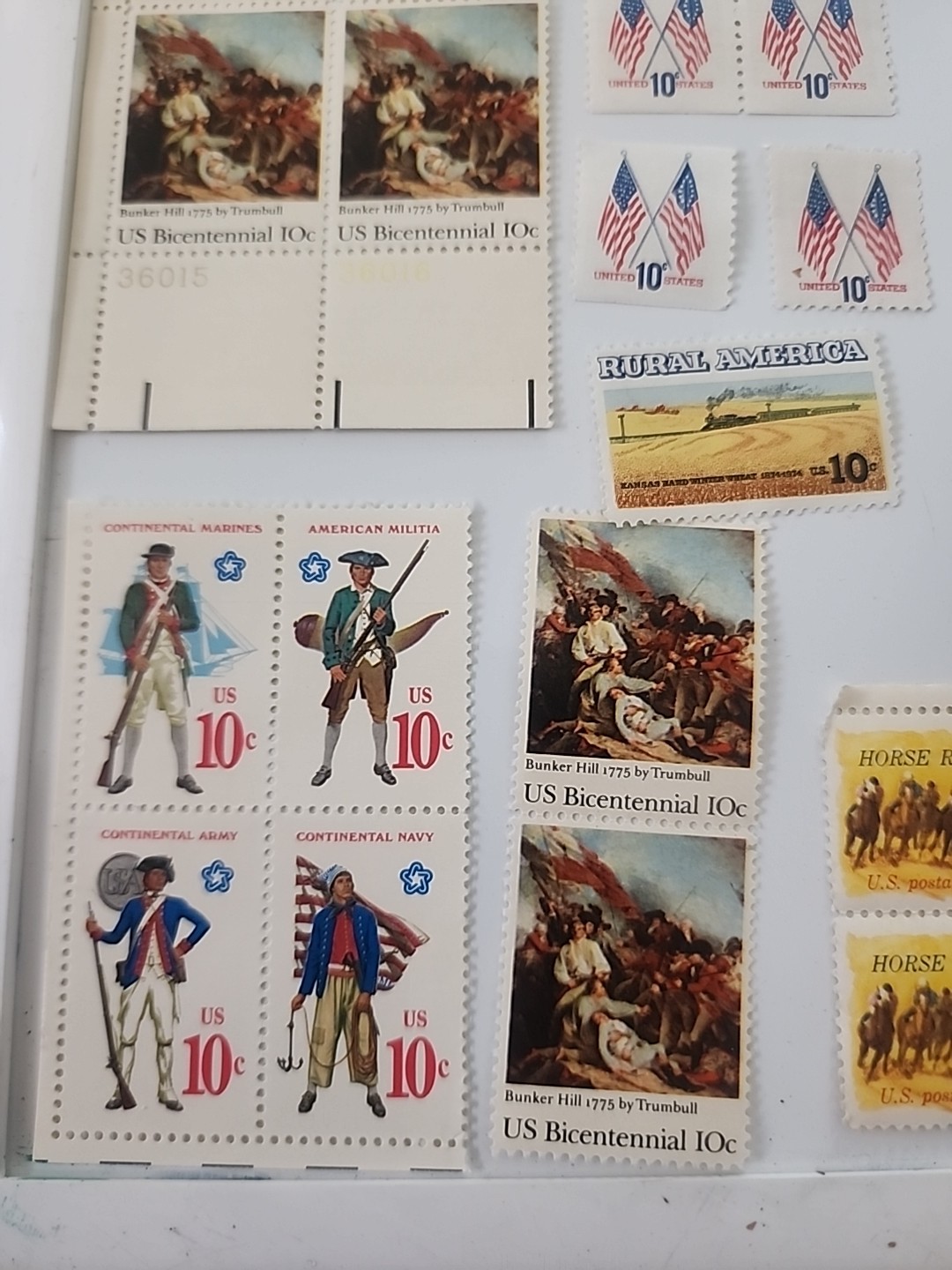 Vintage Mixed Lot of 105 Unused 10 & 15 Cent U.S. Post Office Postage Stamps