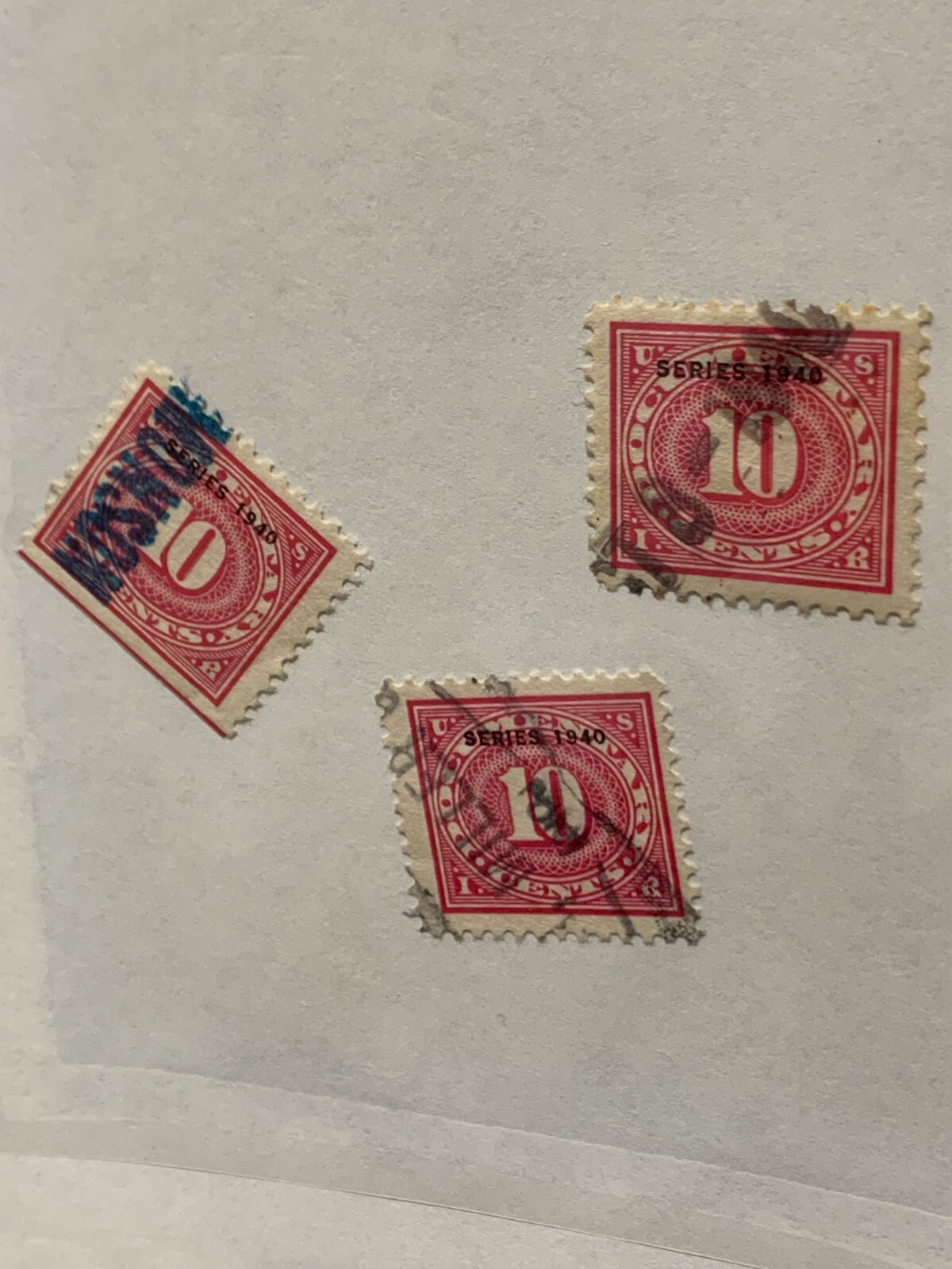 US Revenue 1940 (Scott R270) 10c carmine rose Documentary USED (3x)