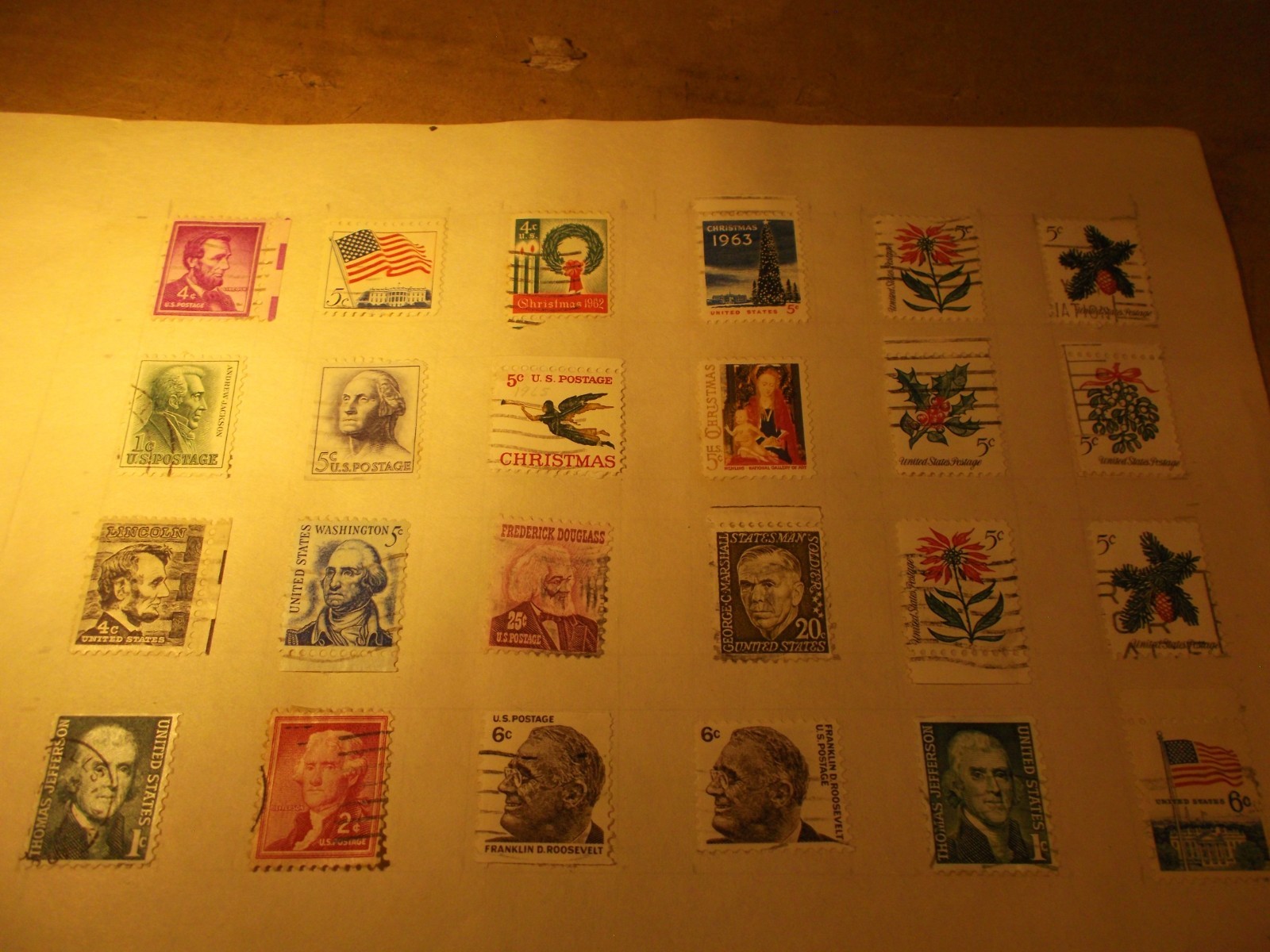 US United States Postage Stamps Over 100 on Ten Sheets. Free Shipping