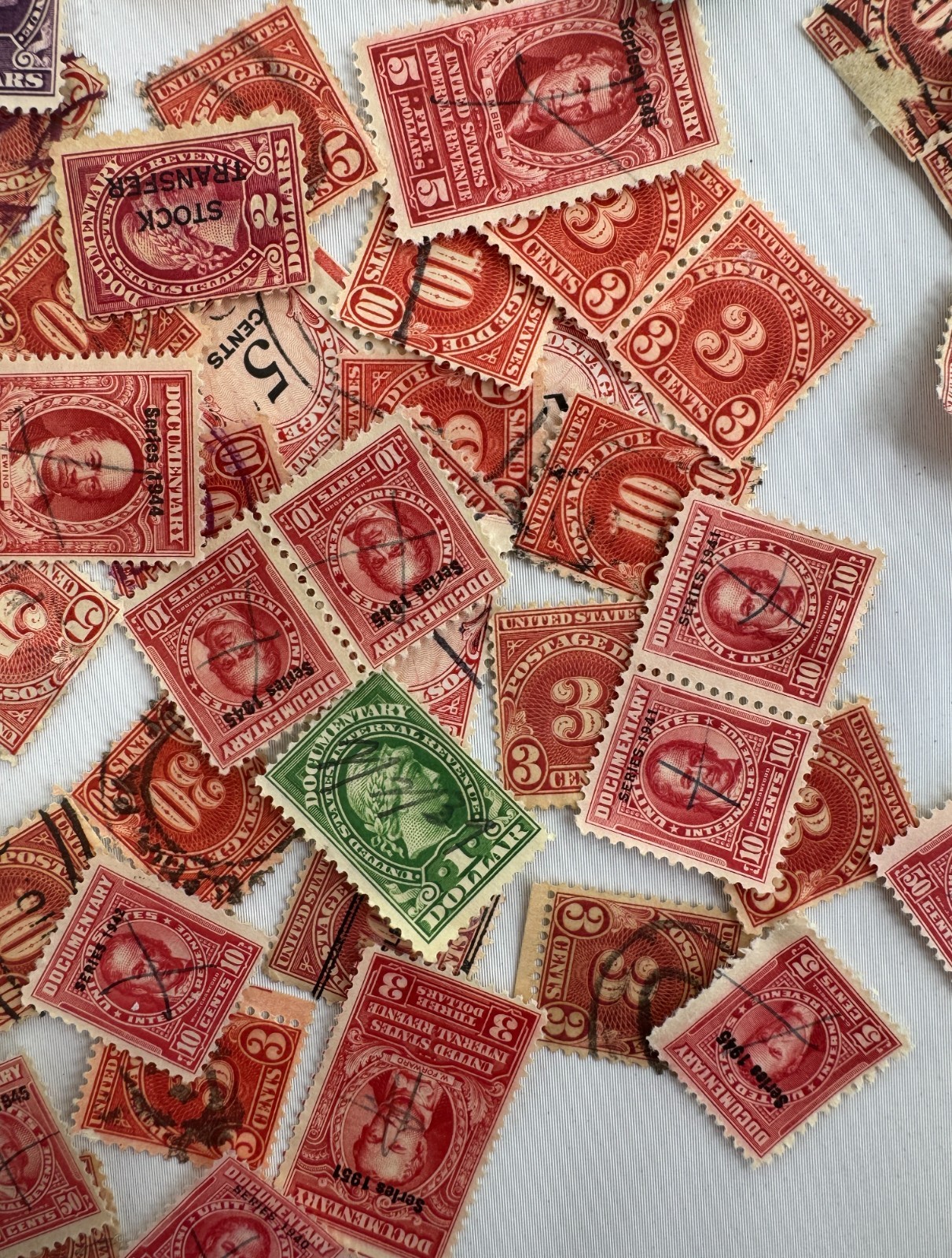 Large US Revenue and Postage Due Stamp Lot 1890s-1950s Documentary Revenue Back