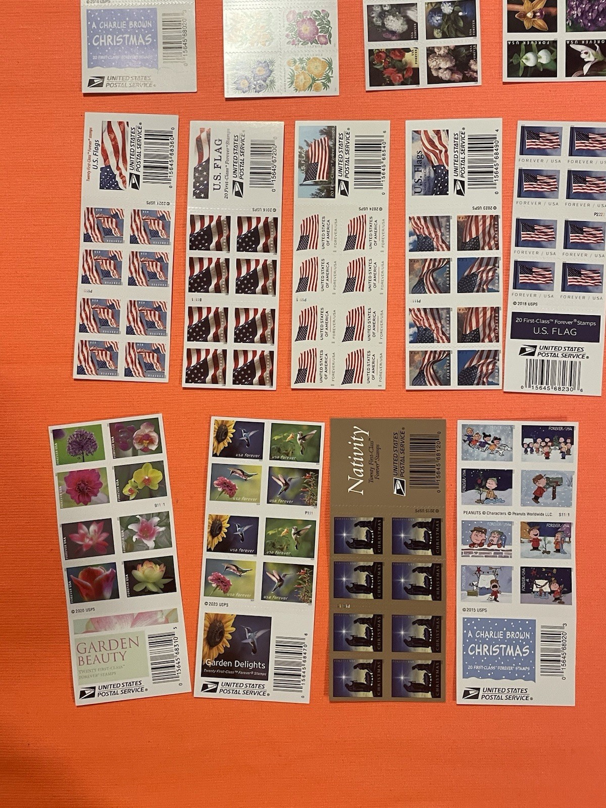 Huge Lot Of 16 USPS Forever Stamps Books – FV $250 Big Variety 🔥🔥🔥 5A