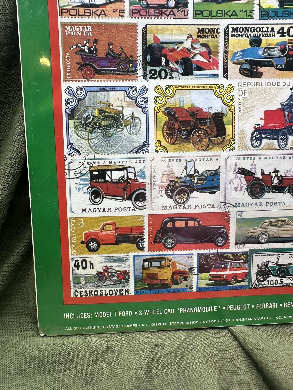LOT OF 50 AUTOMOBILE STAMPS – CARS FERRARI BENZ PEUGEOT PHANOMOBILE etc