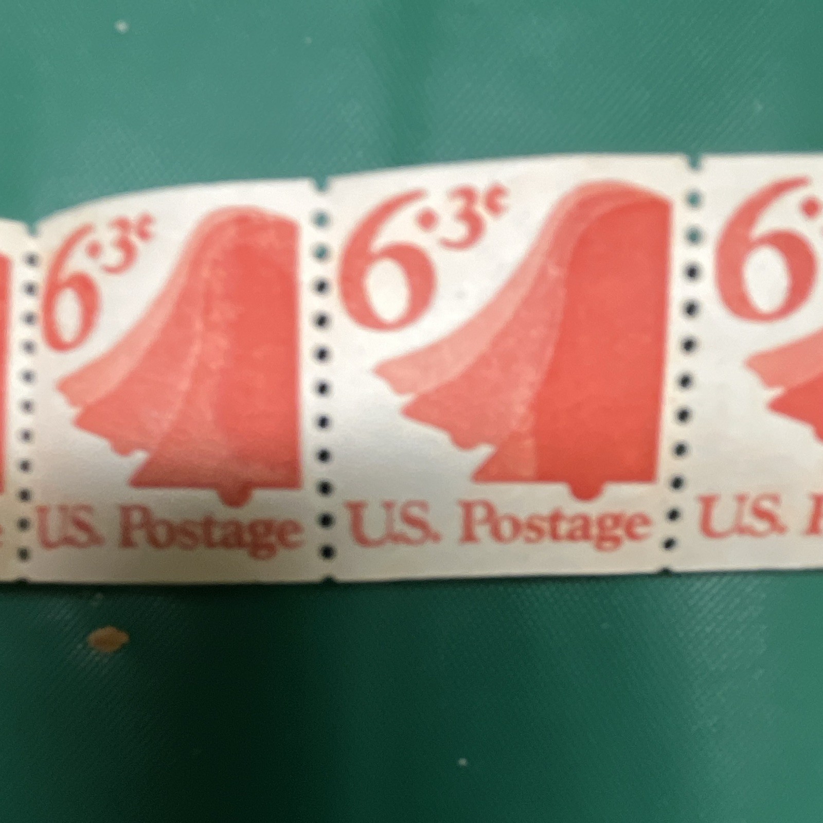 US 6 Cent Liberty Bell Red/White Coil Postage Stamps MNH Strip/Roll