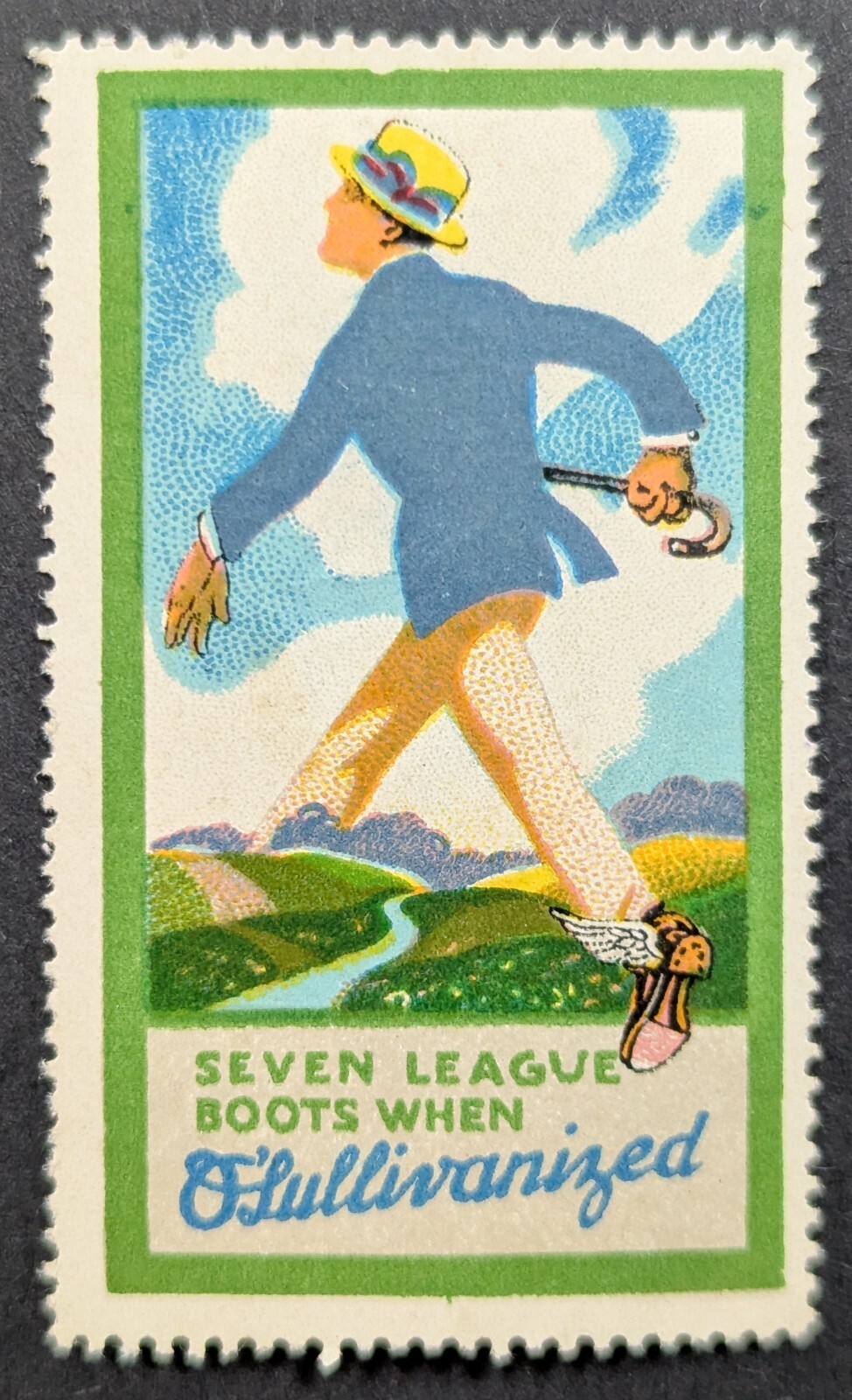 Vintage O’Sullivan’s Seven League Boots Rubber Shoes Poster Stamp