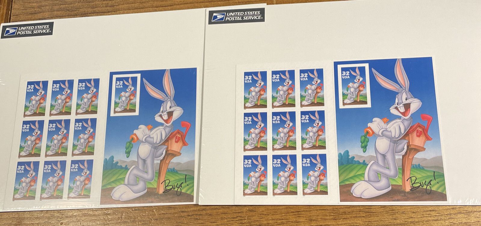 2 Packs Bugs Bunny Looney Tunes 32 Cent Postage stamps sealed never opened