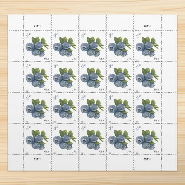 Blueberries 2022 4-Cent () Definitive Denominated Mail-Use Sheet of 20