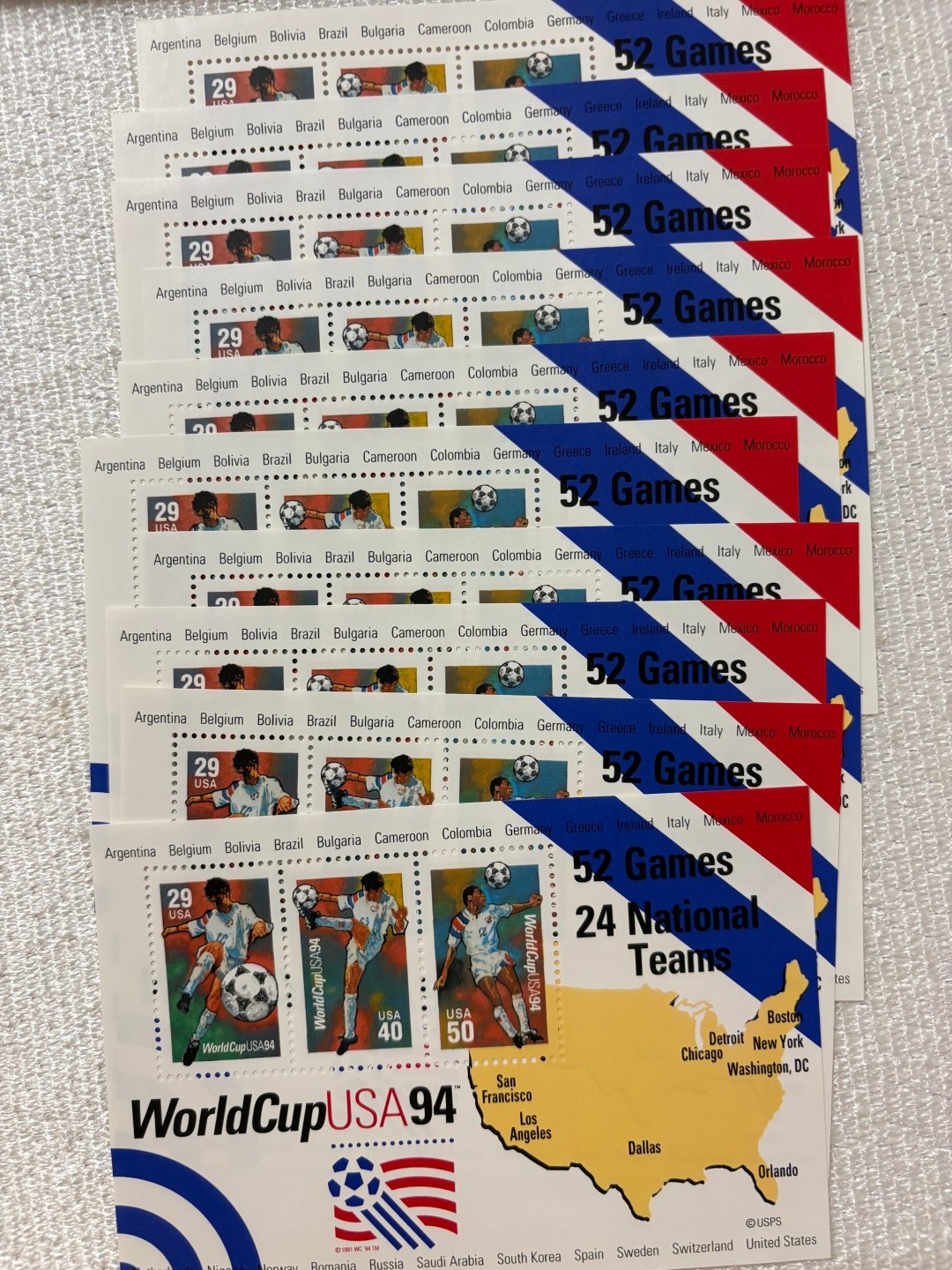 Huge 1990s USPS Commemorative Stamp & First Day Cover Collection – 28-Piece Lot!