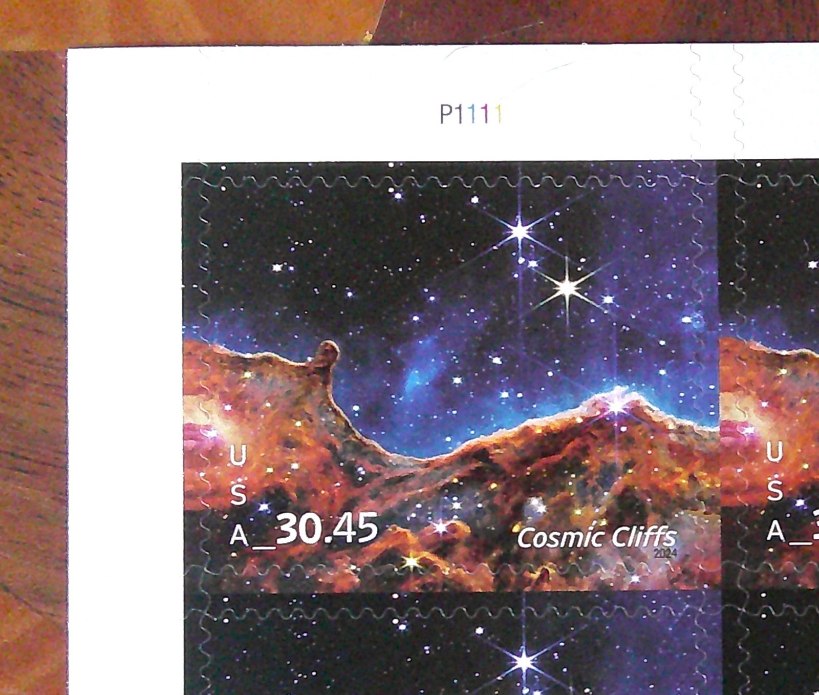 Full Pane of 4, U. S. Priority Express mail stamp SC 5828 Cosmic Cliffs MNH 2024