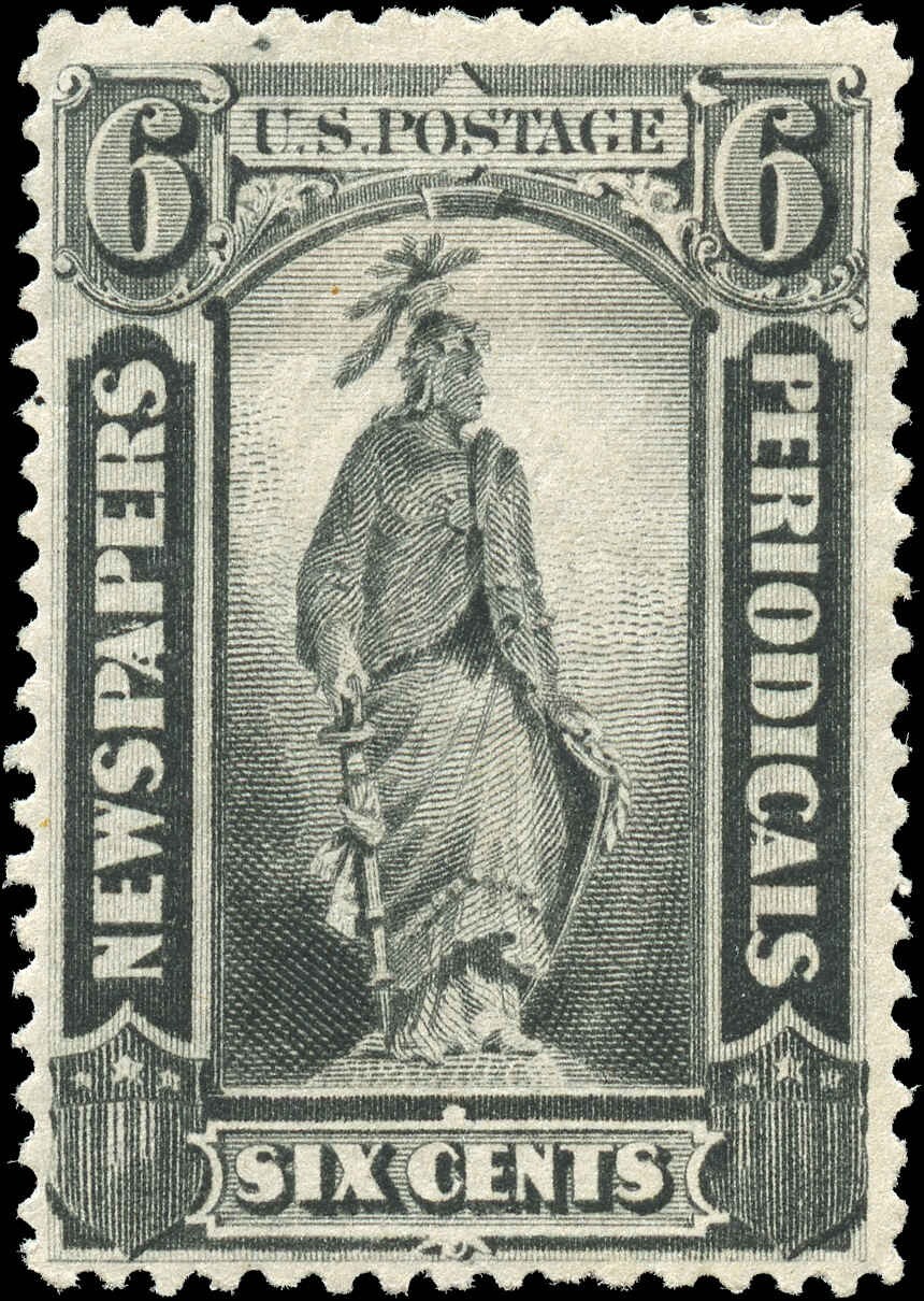 USA Mint H F+ 6c Scott #PR12 1875 Newspaper and Periodical Stamp
