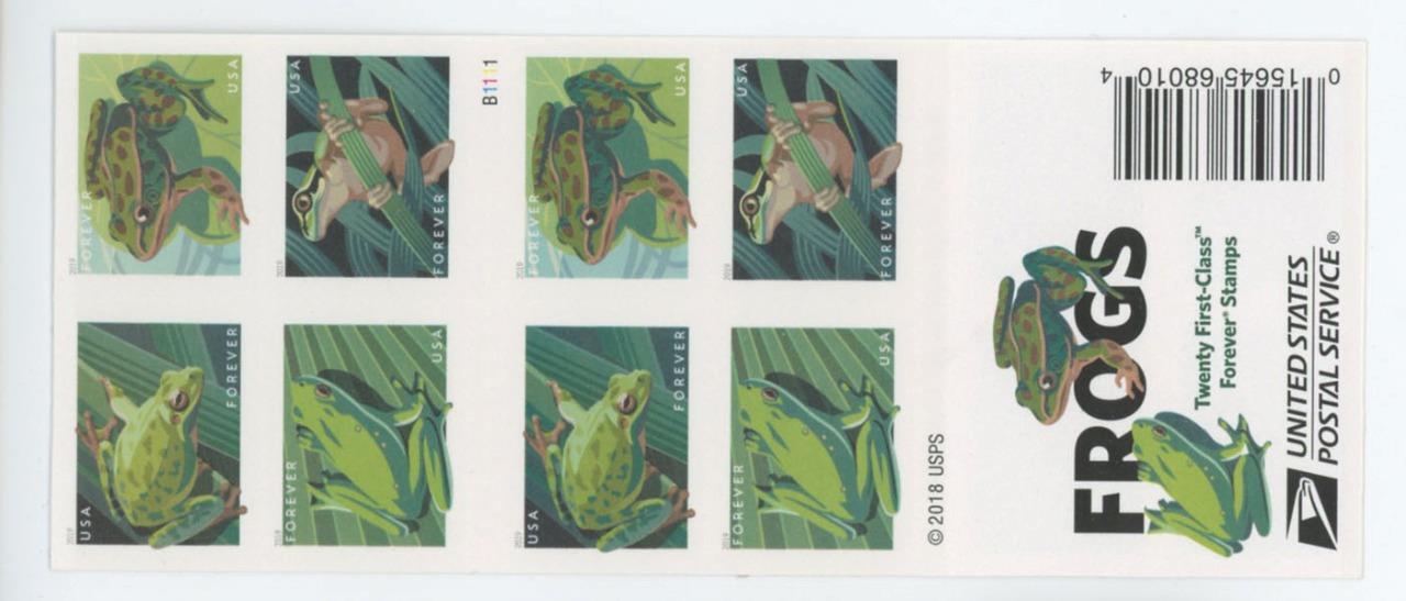 US SCOTT 5395 – 5398b BOOKLET OF 20 FROGS FOREVER STAMPS MNH