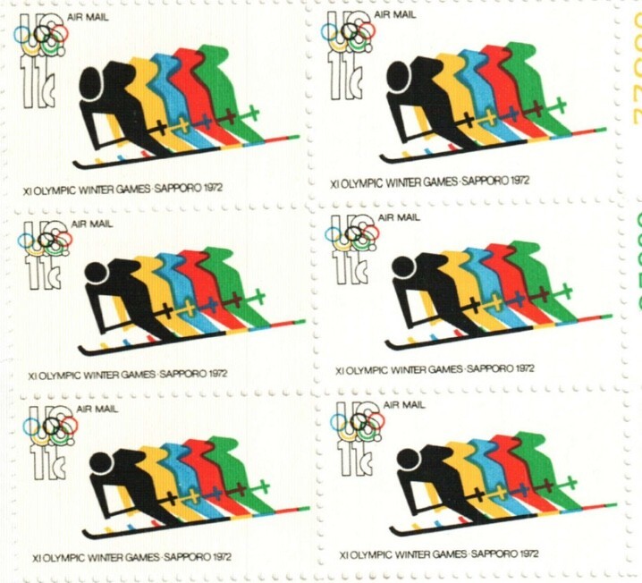 US 11¢ Sapporo Winter Olympics Skiing Air Mail Postage Stamp #C85 Pack of 100