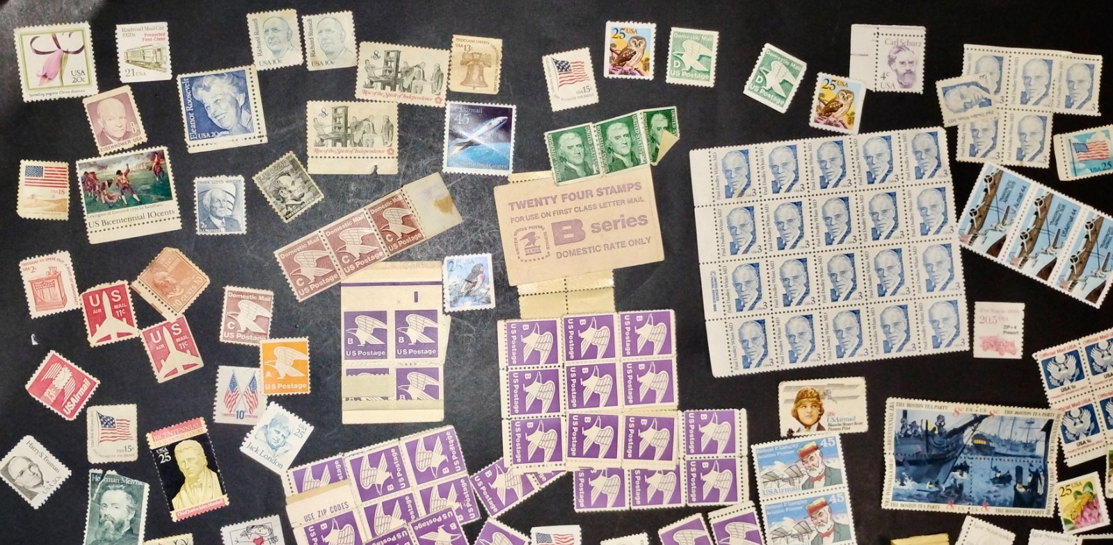 Mixed Lot of 200+ U.S. Vintage Stamps– High Denomination, non cancelled, Nice!!