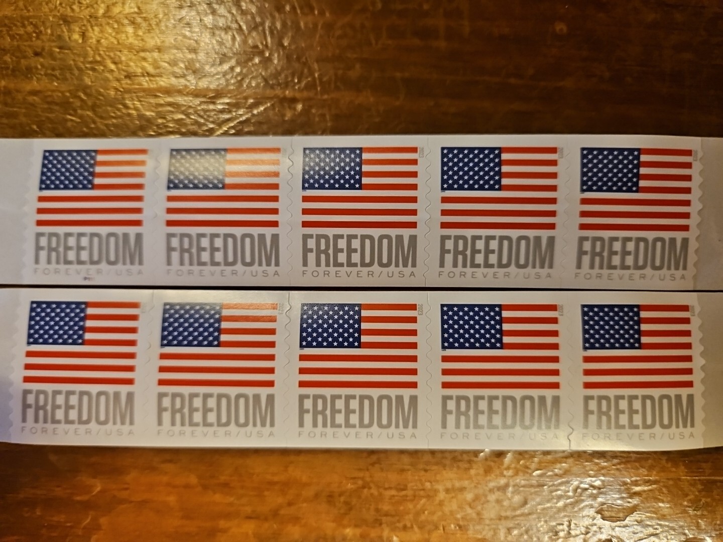 TEN (10) Mint USPS Freedom Flag Forever Stamps First Class Mail