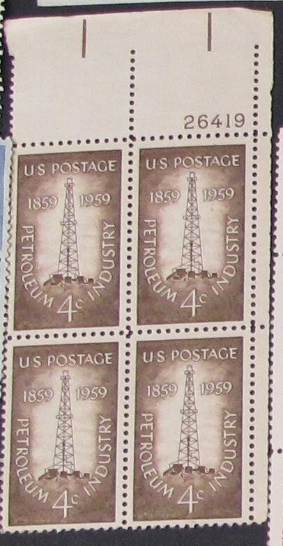 Lot of 10 US 4 and 5 Cent Postage Stamps 1958-1966