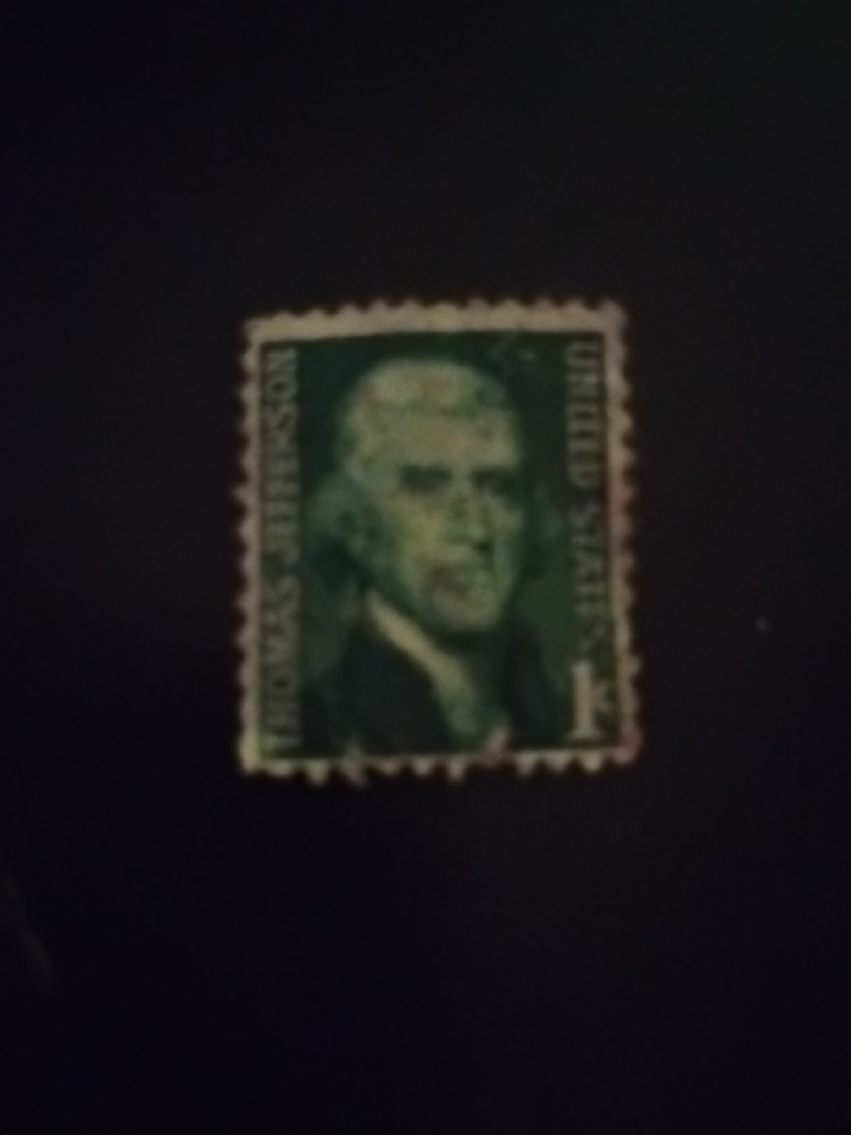 Thomas Jefferson One Cent Stamp Vintage Unused